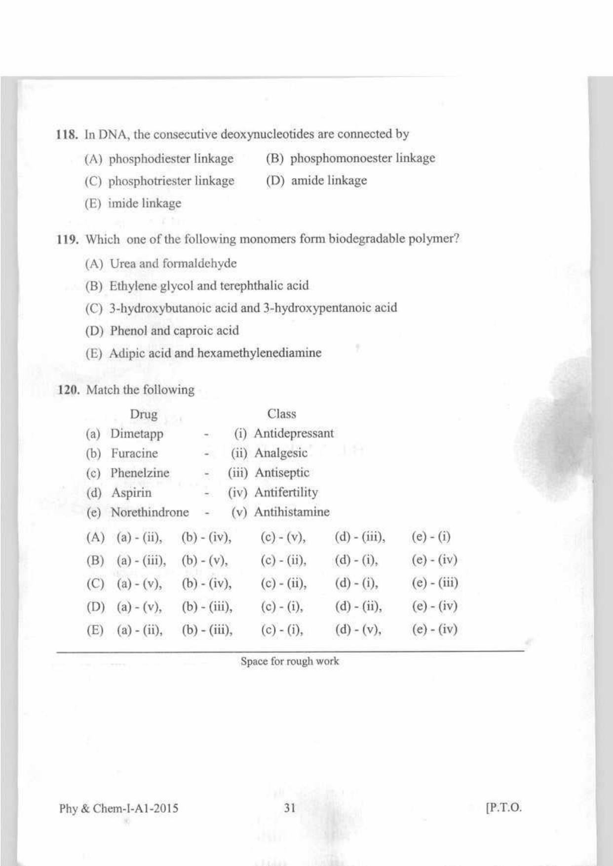 KEAM Paper I 2015 Question Paper - Page 31