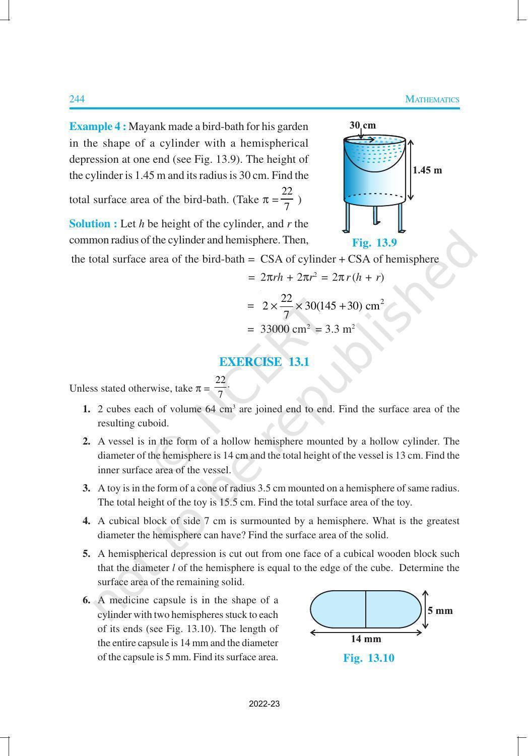 NCERT Book for Class 10 Maths Chapter 13 Surface Areas and Volumes - Page 6