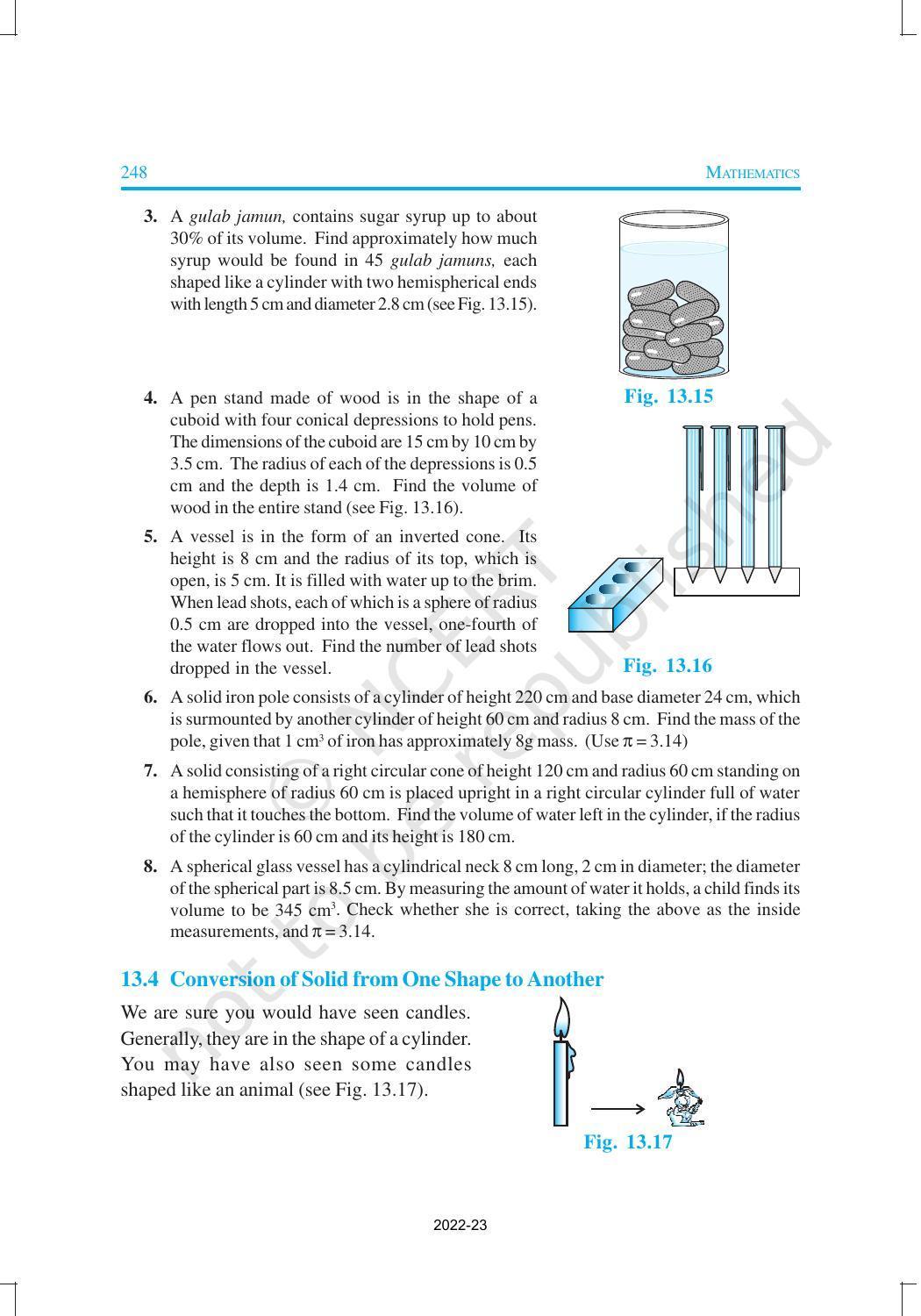 NCERT Book for Class 10 Maths Chapter 13 Surface Areas and Volumes - Page 10