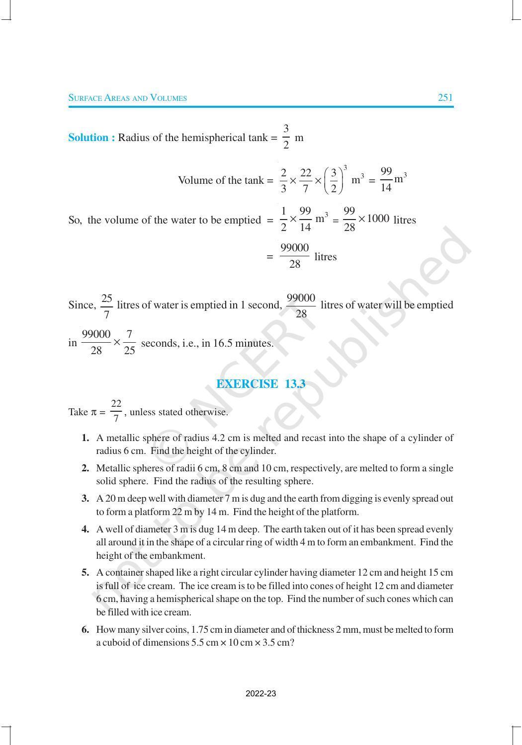 NCERT Book for Class 10 Maths Chapter 13 Surface Areas and Volumes - Page 13