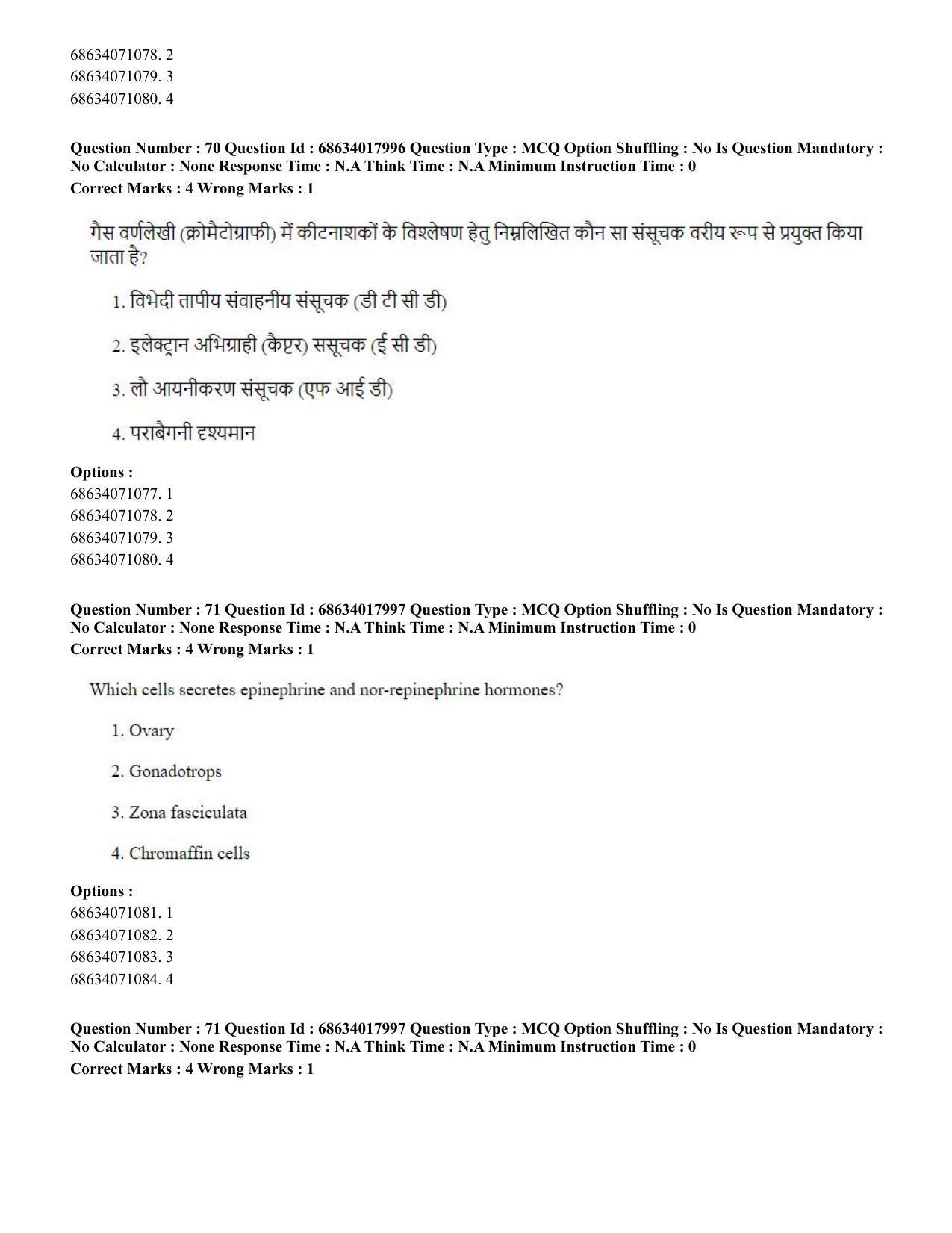 CUET PG 2023: SCQP13 - Forensic Science.(ENG) - Shift 3 (13-06-2023) Question Paper - Page 71
