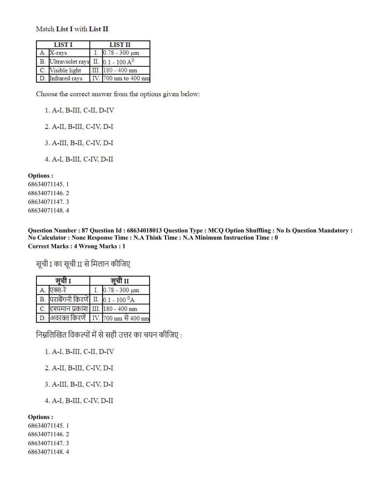CUET PG 2023: SCQP13 - Forensic Science.(ENG) - Shift 3 (13-06-2023) Question Paper - Page 88