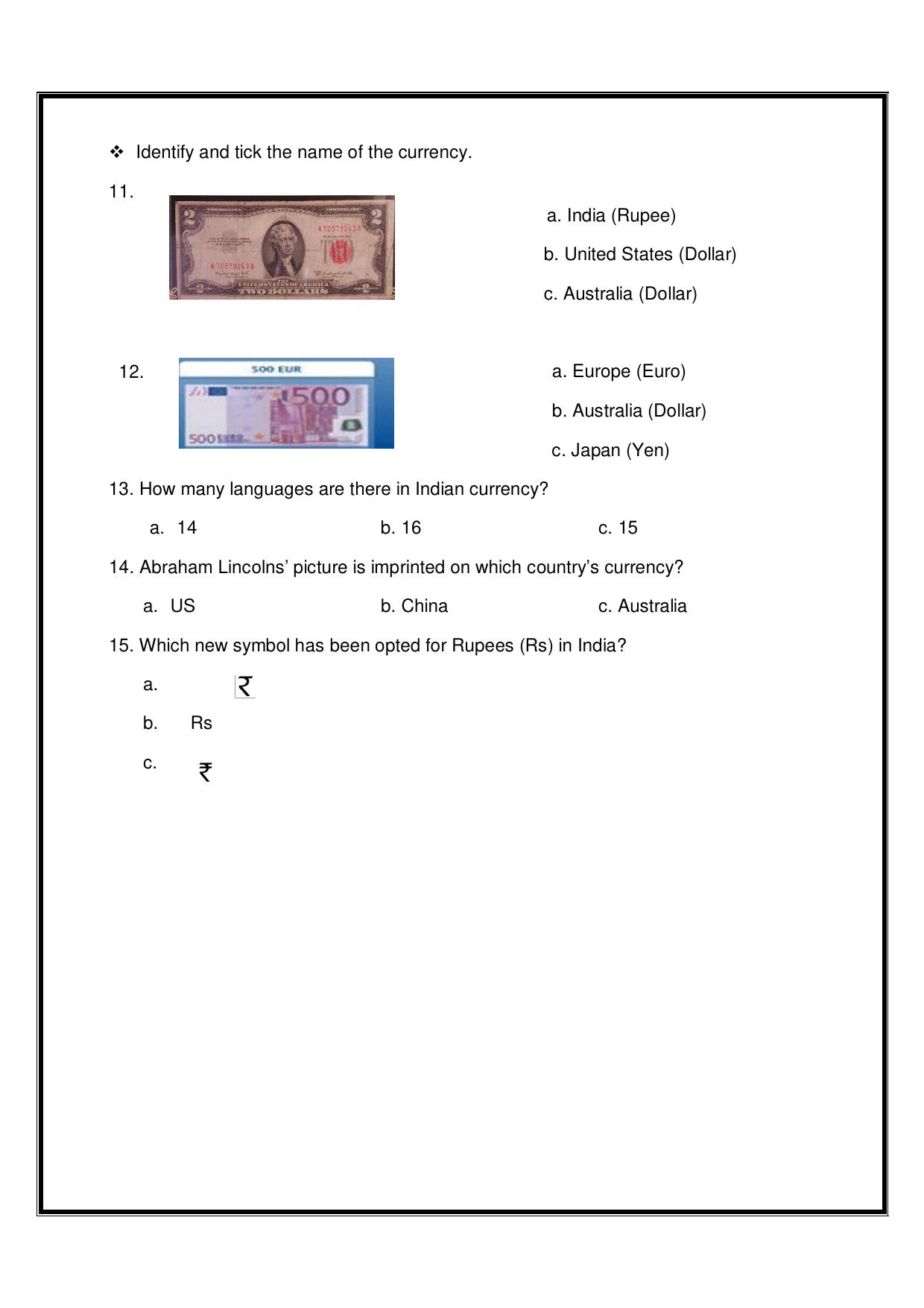 Worksheet for Class 3 GK Assignment 3 - Page 2