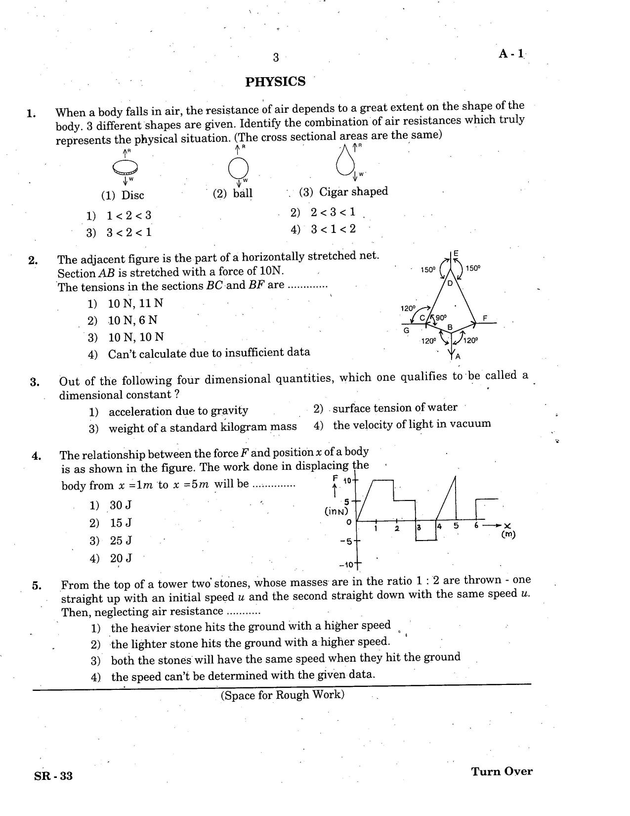 COMEDK UGET 2017 Physics Question Paper - Page 1