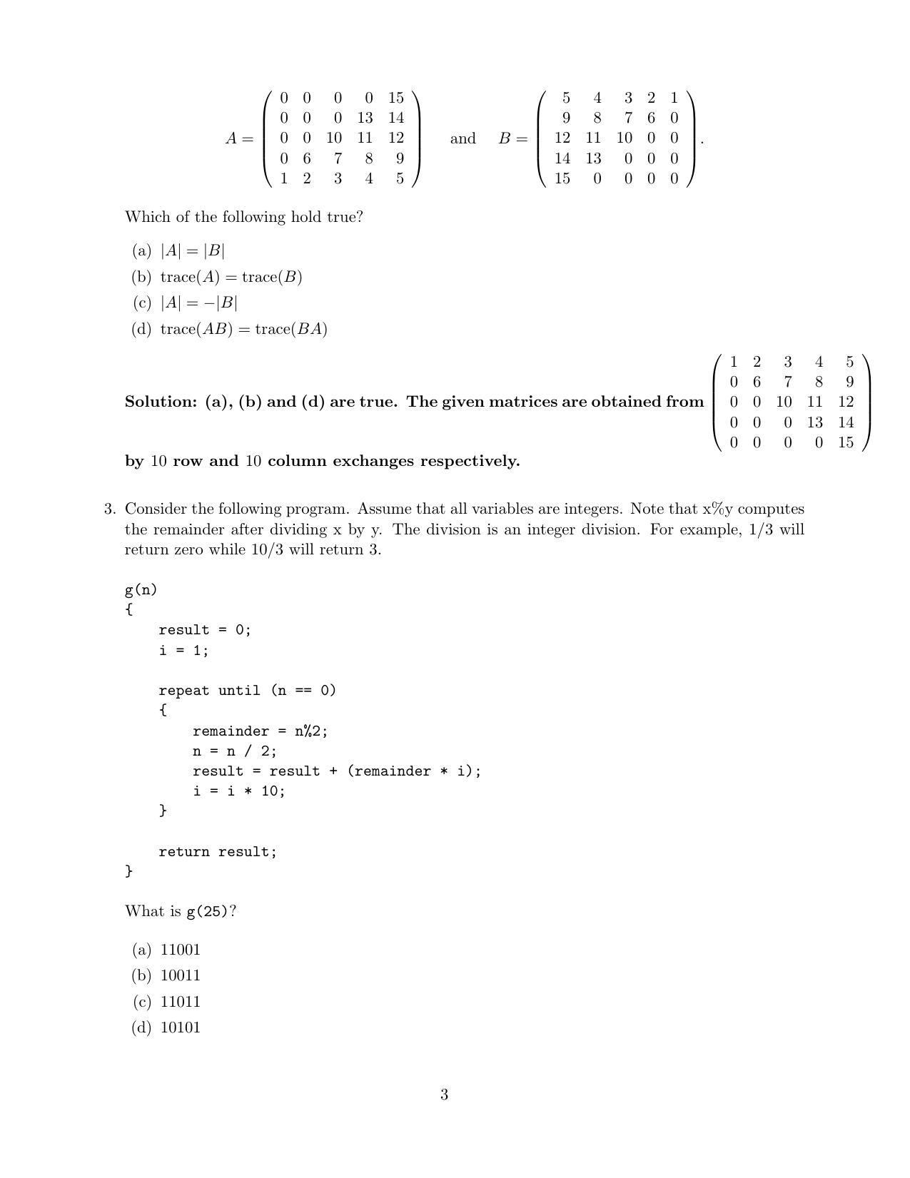 CMI Entrance Exam 2020 Solutions MSc Data Science - Page 3