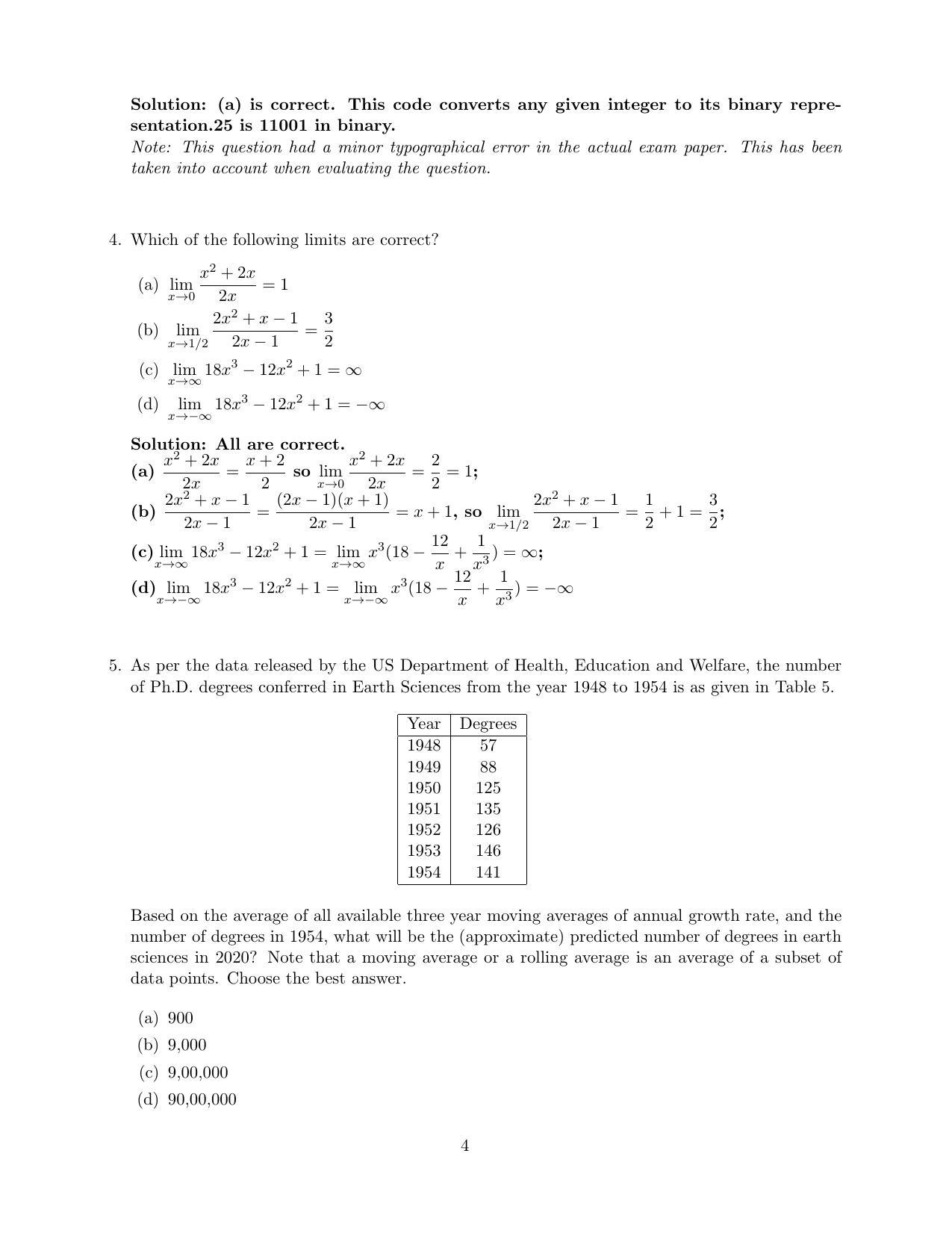 CMI Entrance Exam 2020 Solutions MSc Data Science - Page 4