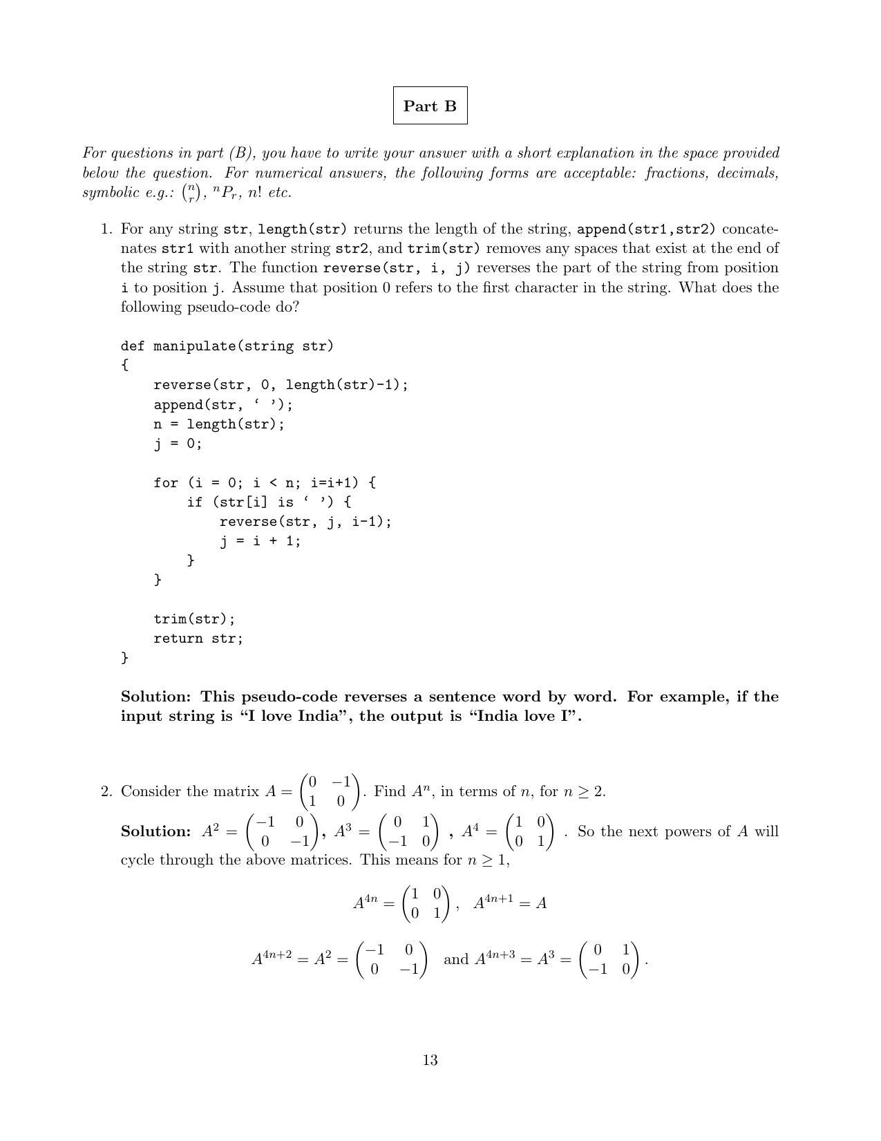 CMI Entrance Exam 2020 Solutions MSc Data Science - Page 13