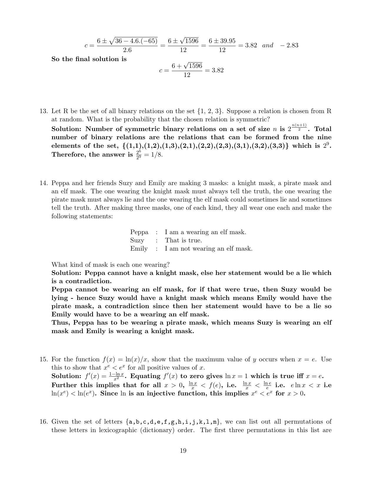 CMI Entrance Exam 2020 Solutions MSc Data Science - Page 19