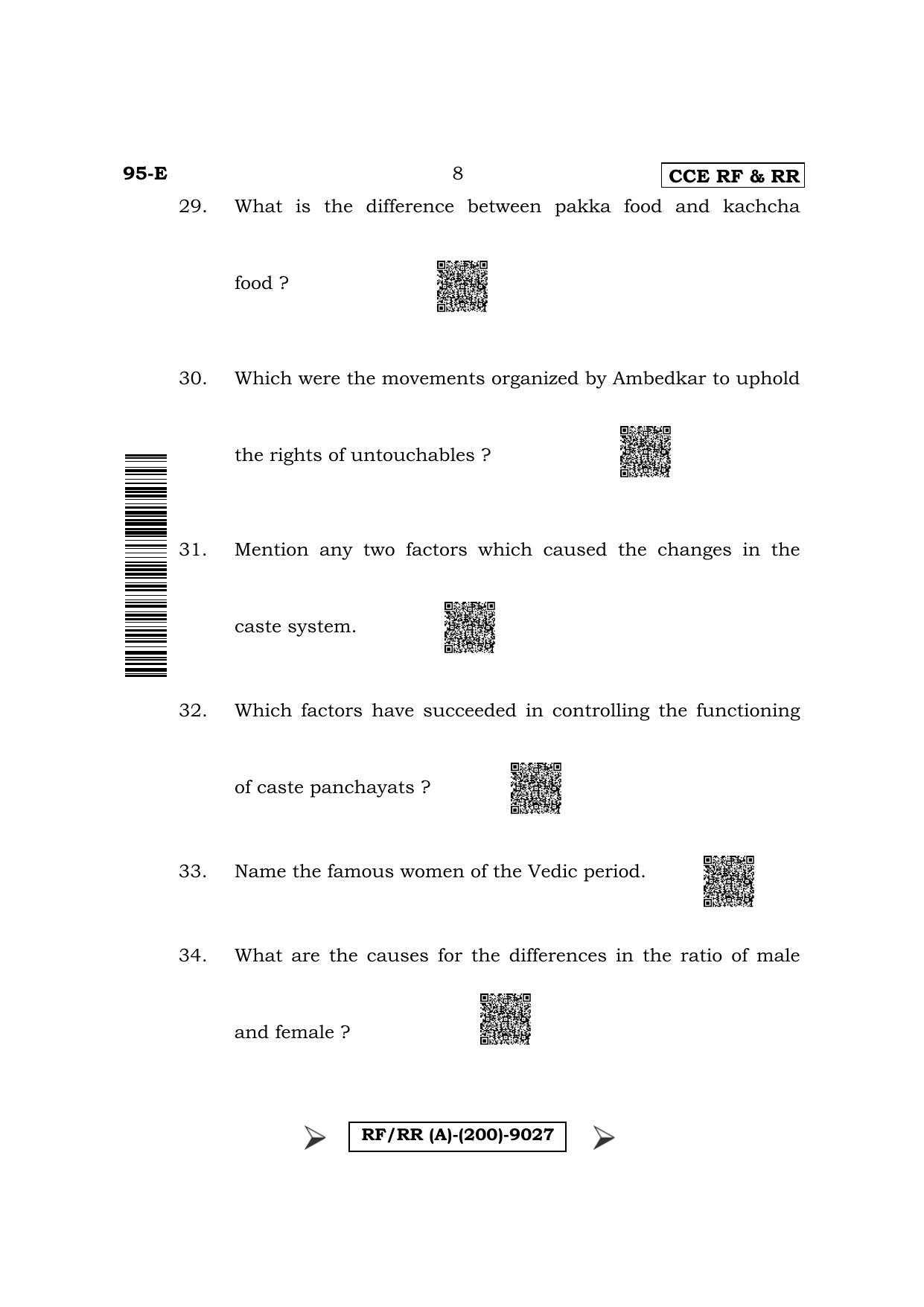 Karnataka SSLC Sociology - English Medium Question Paper 2022 (A Version) - Page 8