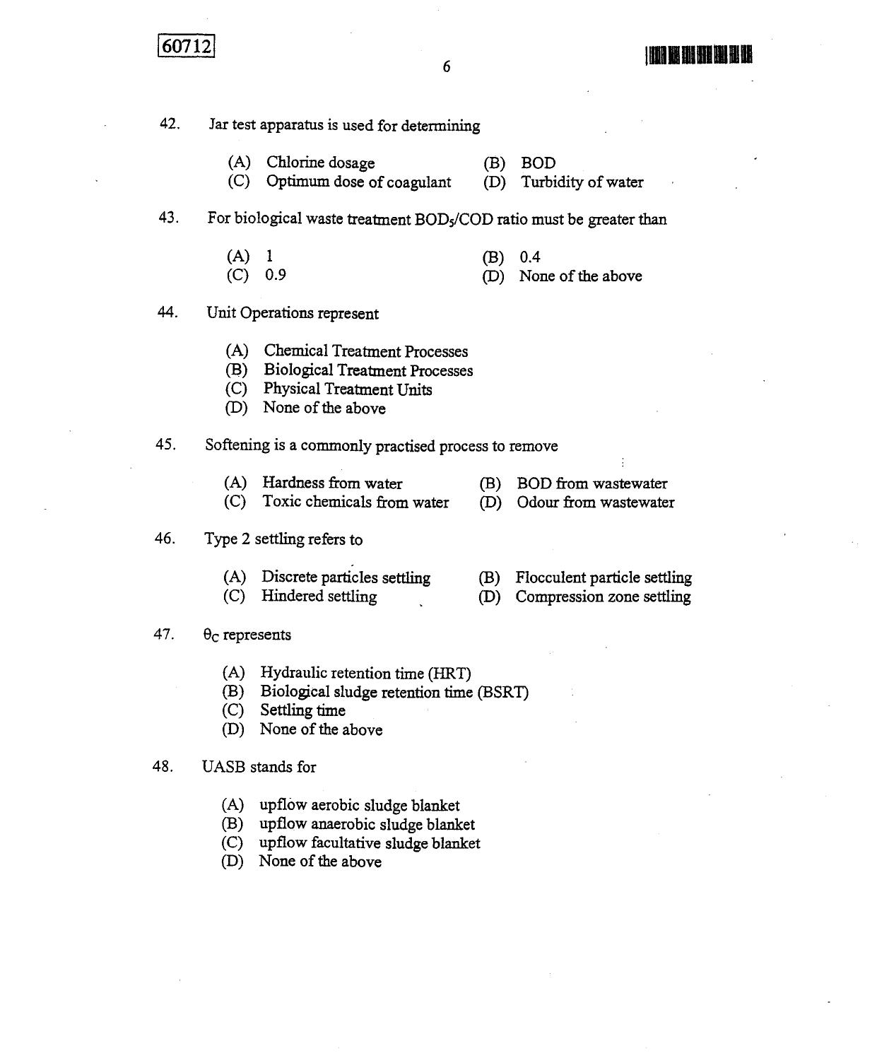 CUSAT CAT 2012 Engineering Science Question Paper - Page 7