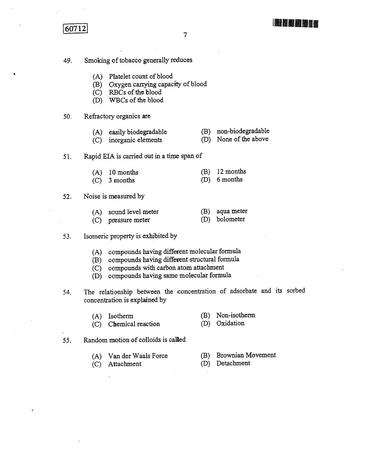 CUSAT CAT 2012 Engineering Science Question Paper - Page 8
