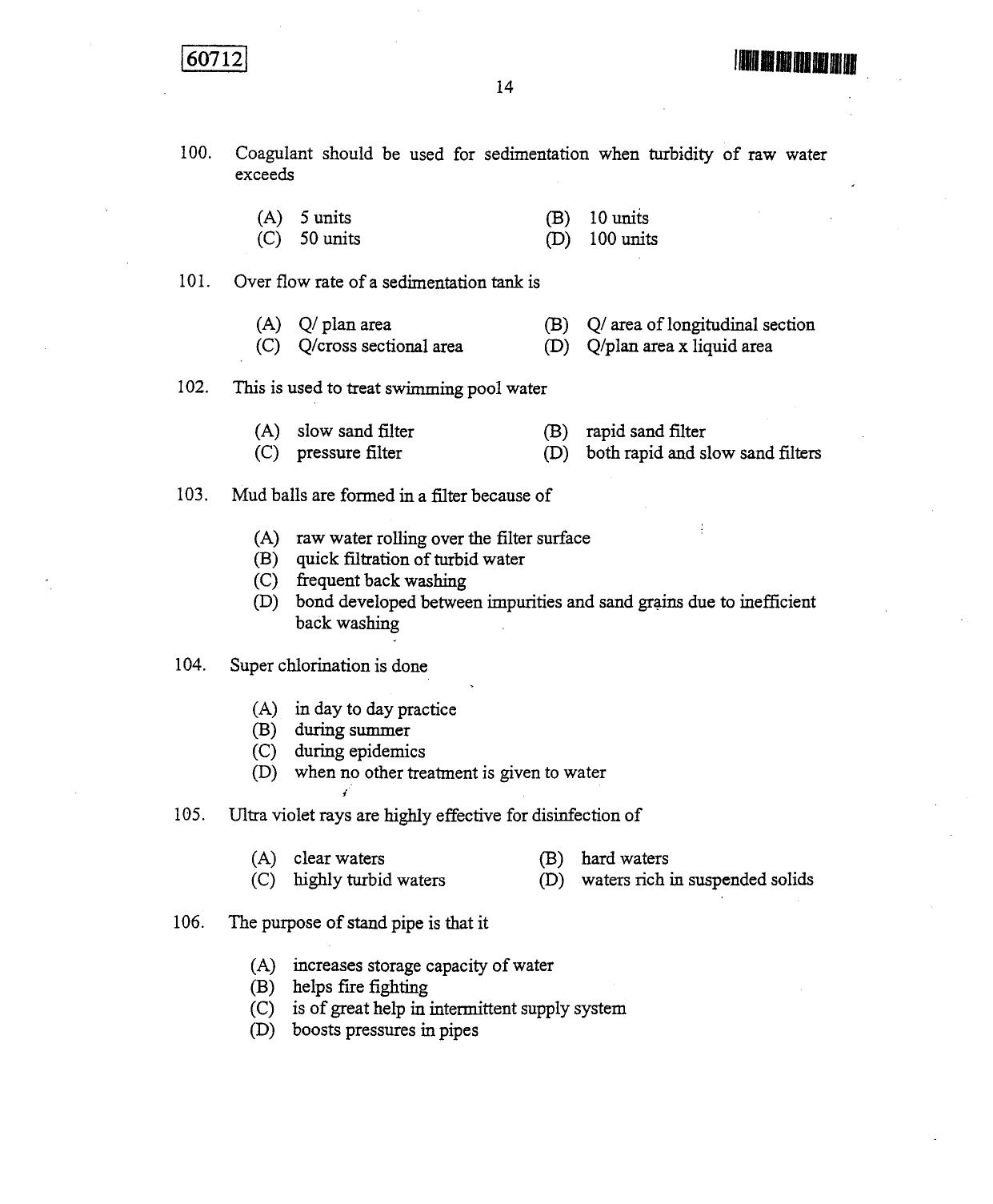 CUSAT CAT 2012 Engineering Science Question Paper - Page 15