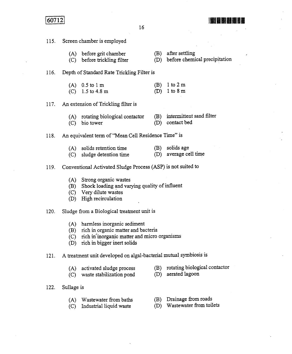 CUSAT CAT 2012 Engineering Science Question Paper - Page 17