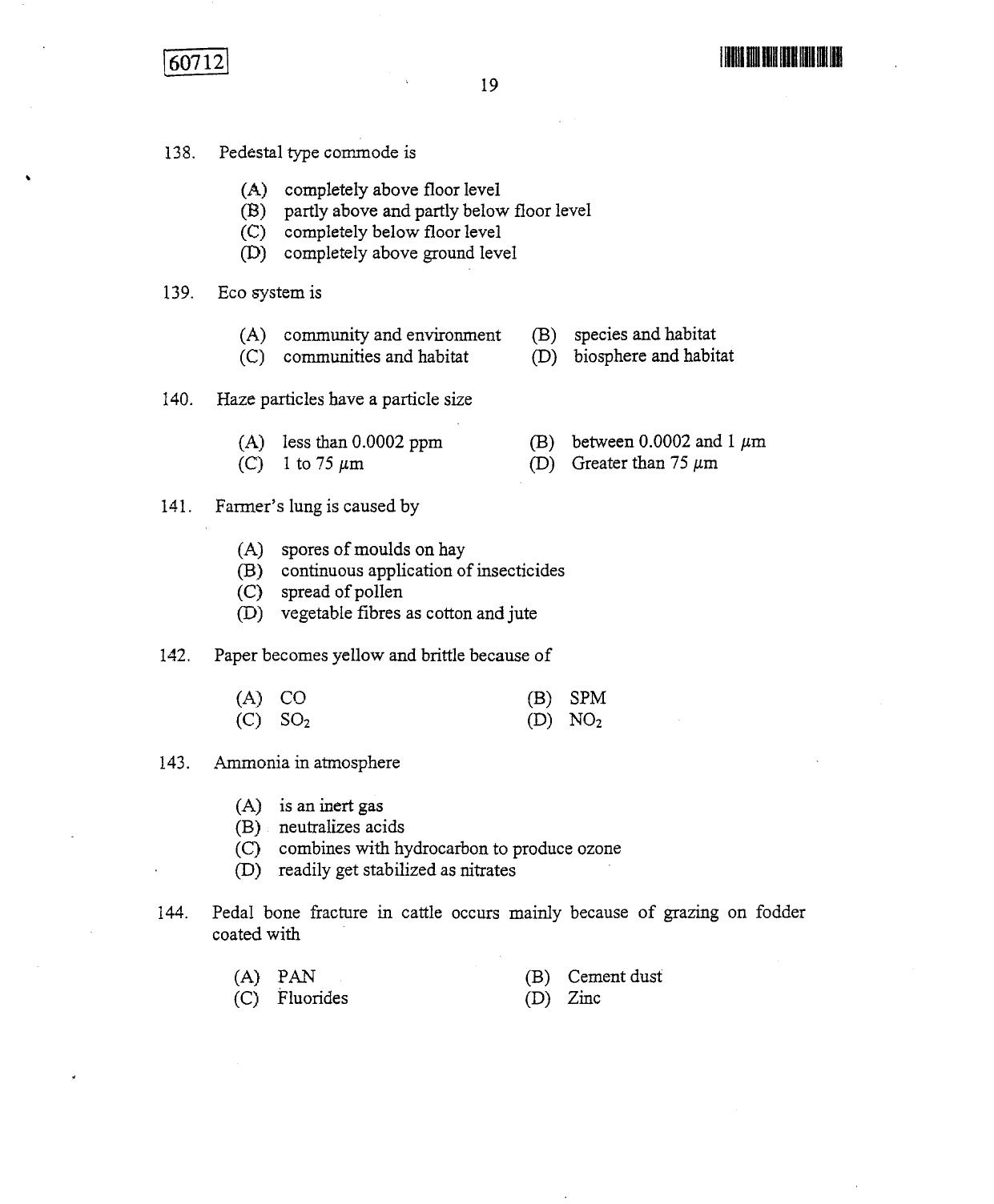 CUSAT CAT 2012 Engineering Science Question Paper - Page 20