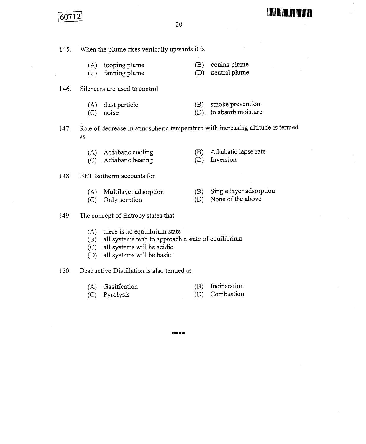 CUSAT CAT 2012 Engineering Science Question Paper - Page 21