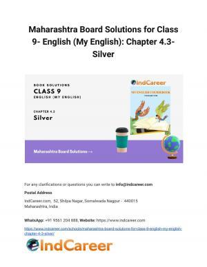Maharashtra Board Solutions for Class 9- English (My English): Chapter 4.3- Silver