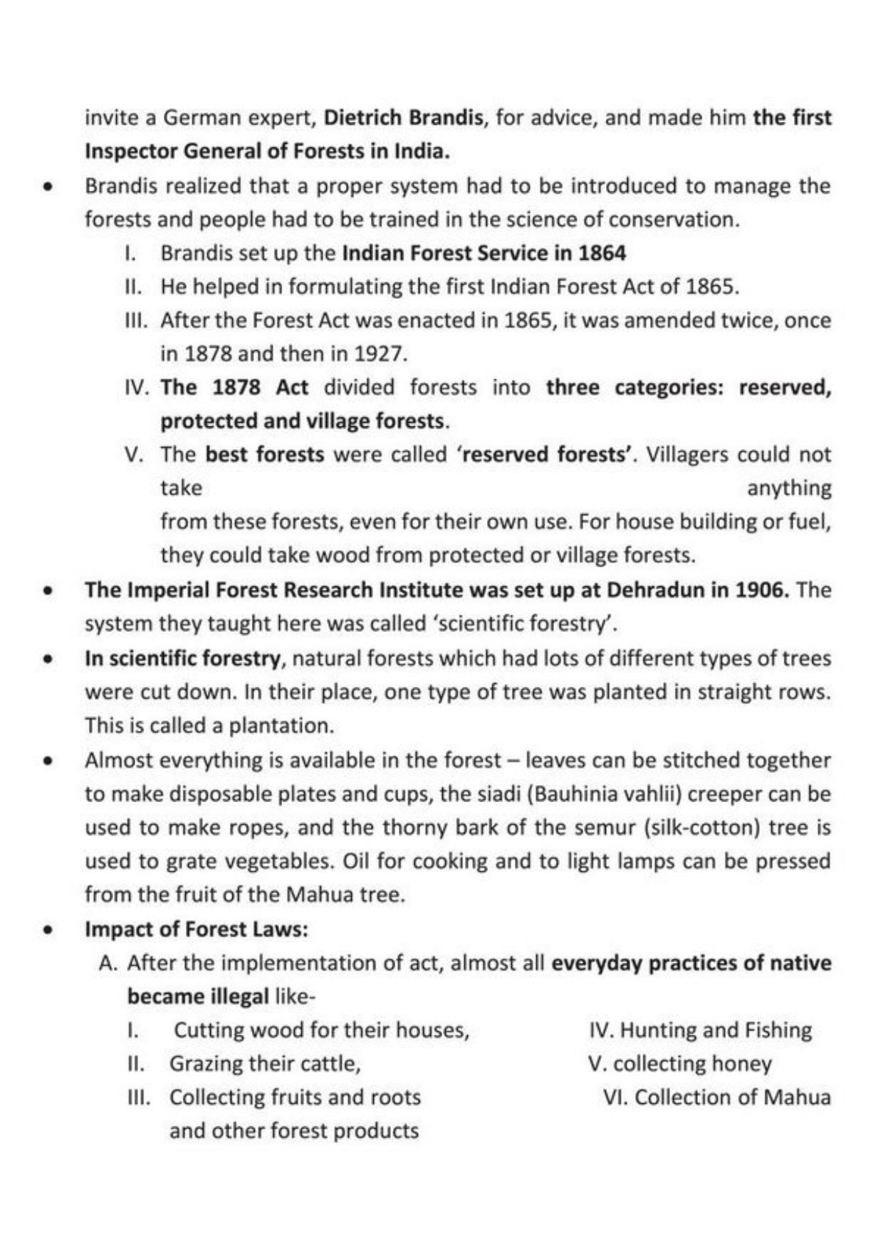 Class 9 Notes, Question & Practice Paper - History (Topic 4 : Forest Society and Colonialism) - Page 3