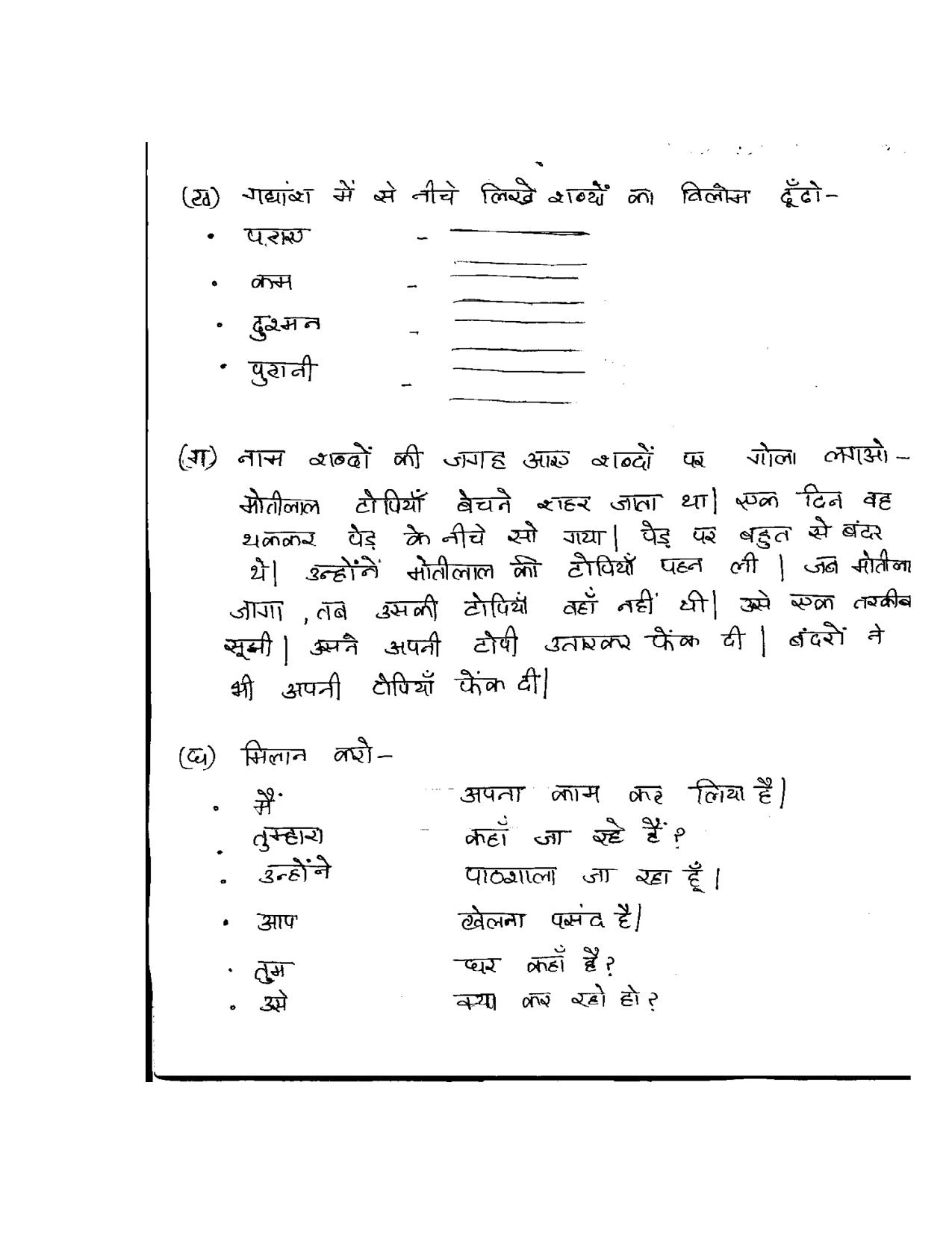 Worksheets for Class 2 Hindi Assignment 5 - Page 2