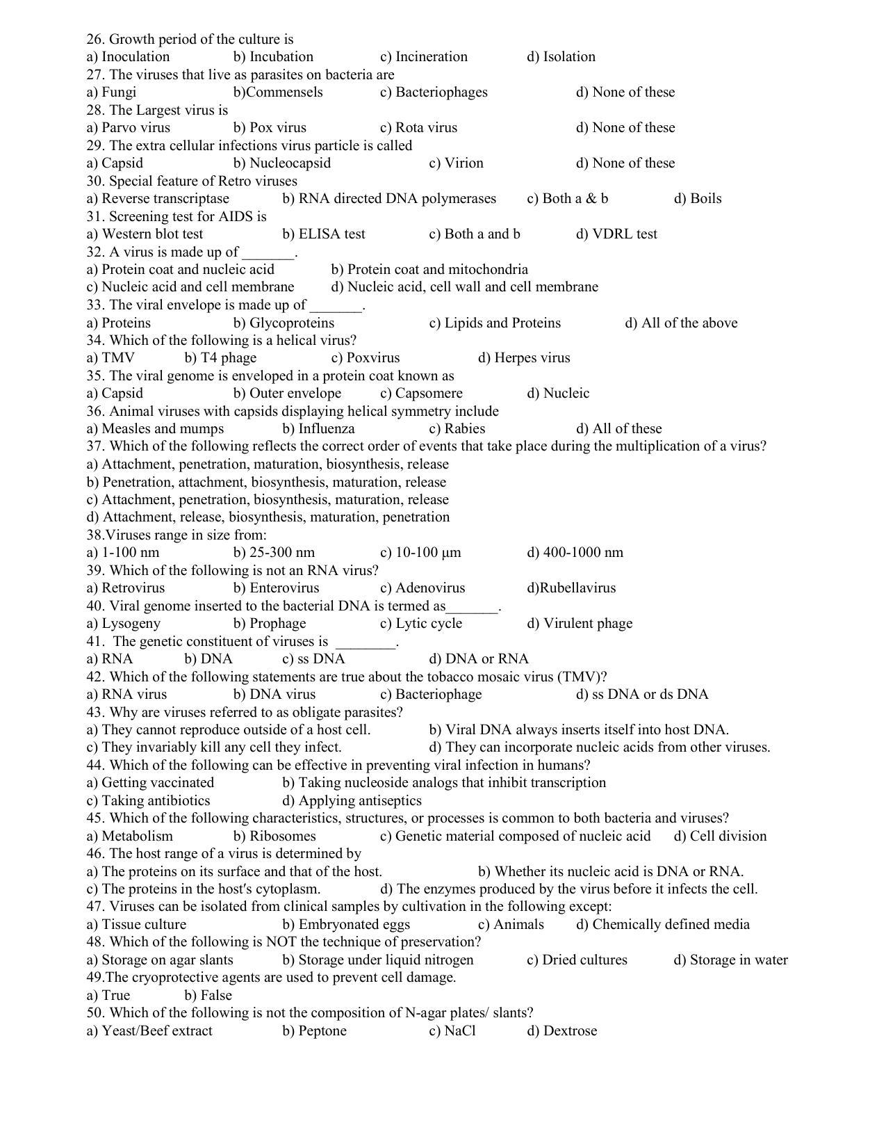 Hemchand North Gujarat University Sample Paper July-Sept 2021: M. Sc. Sem-III - 301 - Bacteriology and Virology Paper Code - 6201 (New Course) - Page 2
