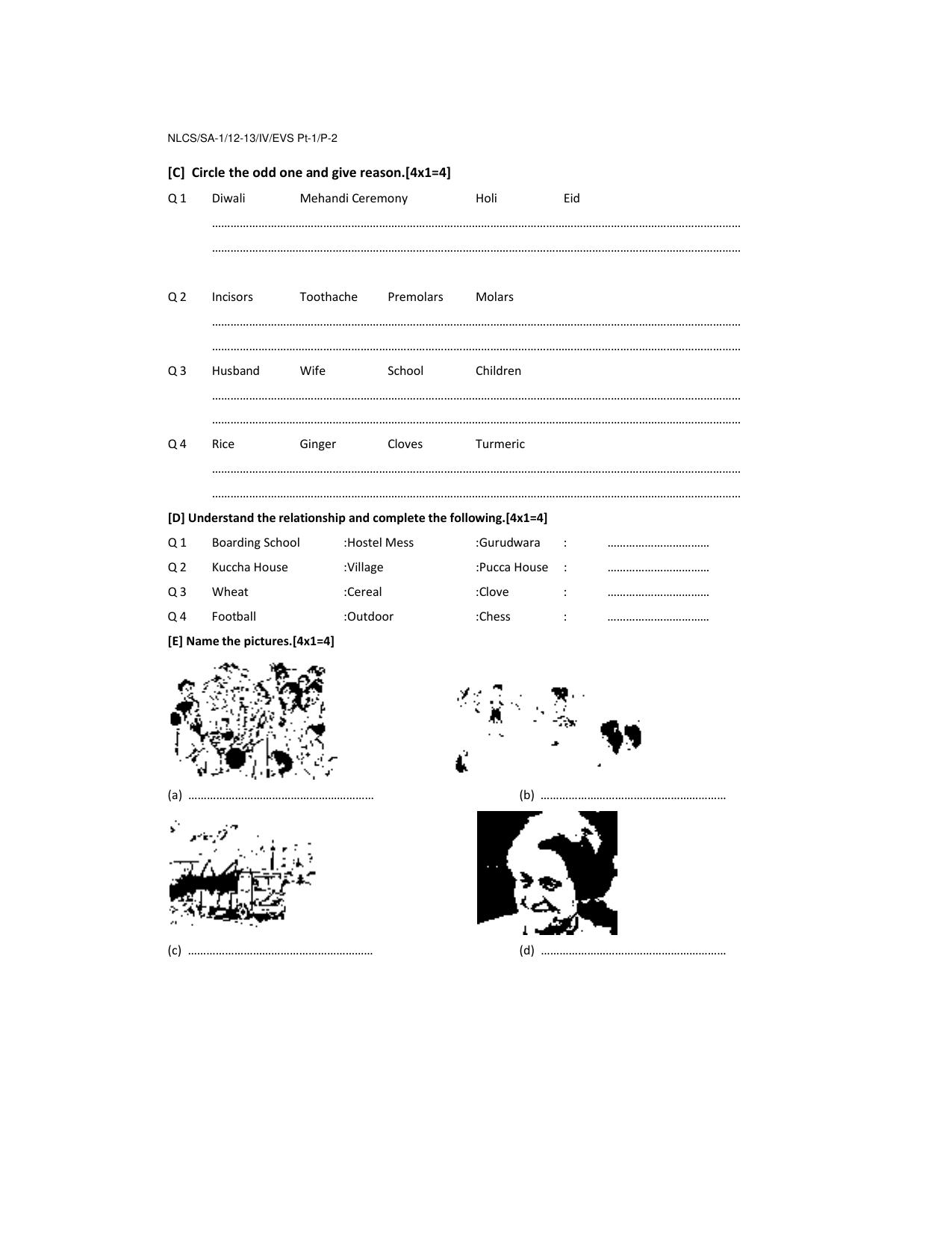 Worksheet for Class 4 Environmental Studies Assignment 13 - Page 2
