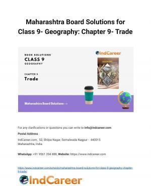 Maharashtra Board Solutions for Class 9- Geography: Chapter 9- Trade