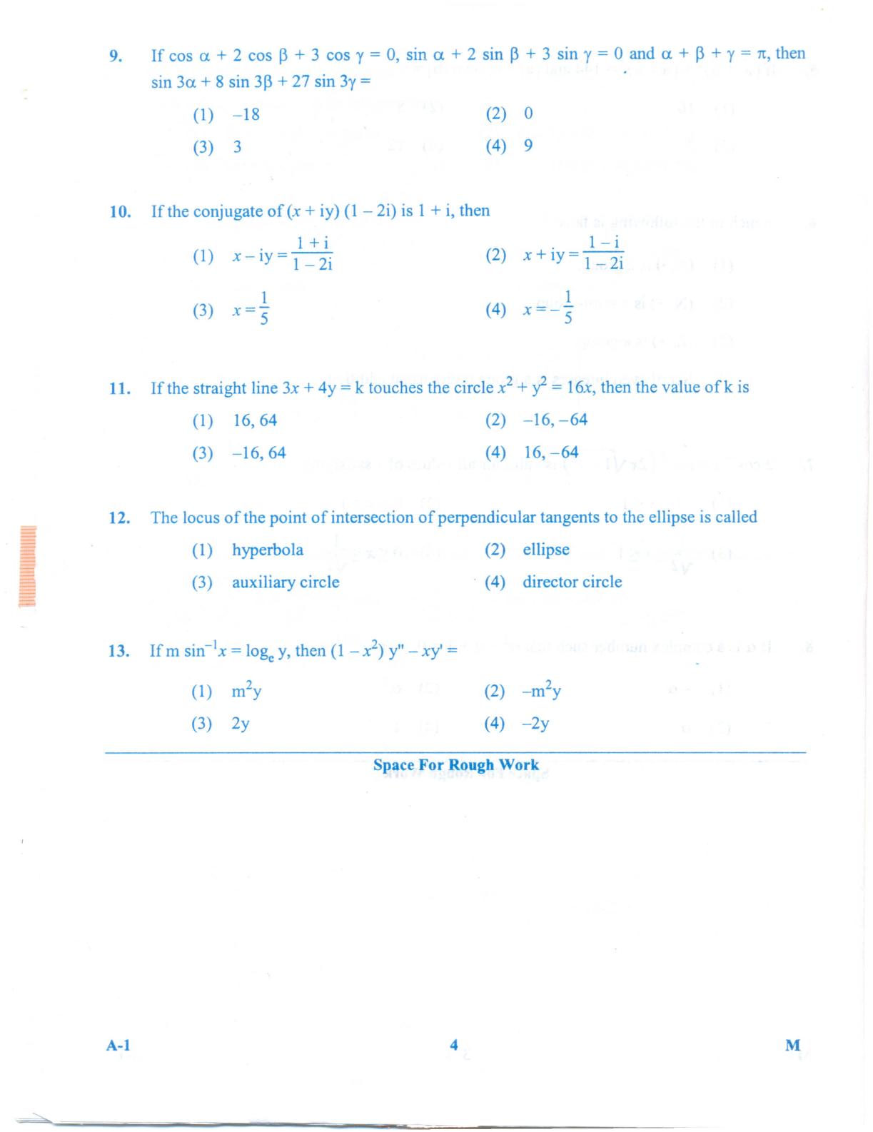 KCET Mathematics 2012 Question Papers - Page 4