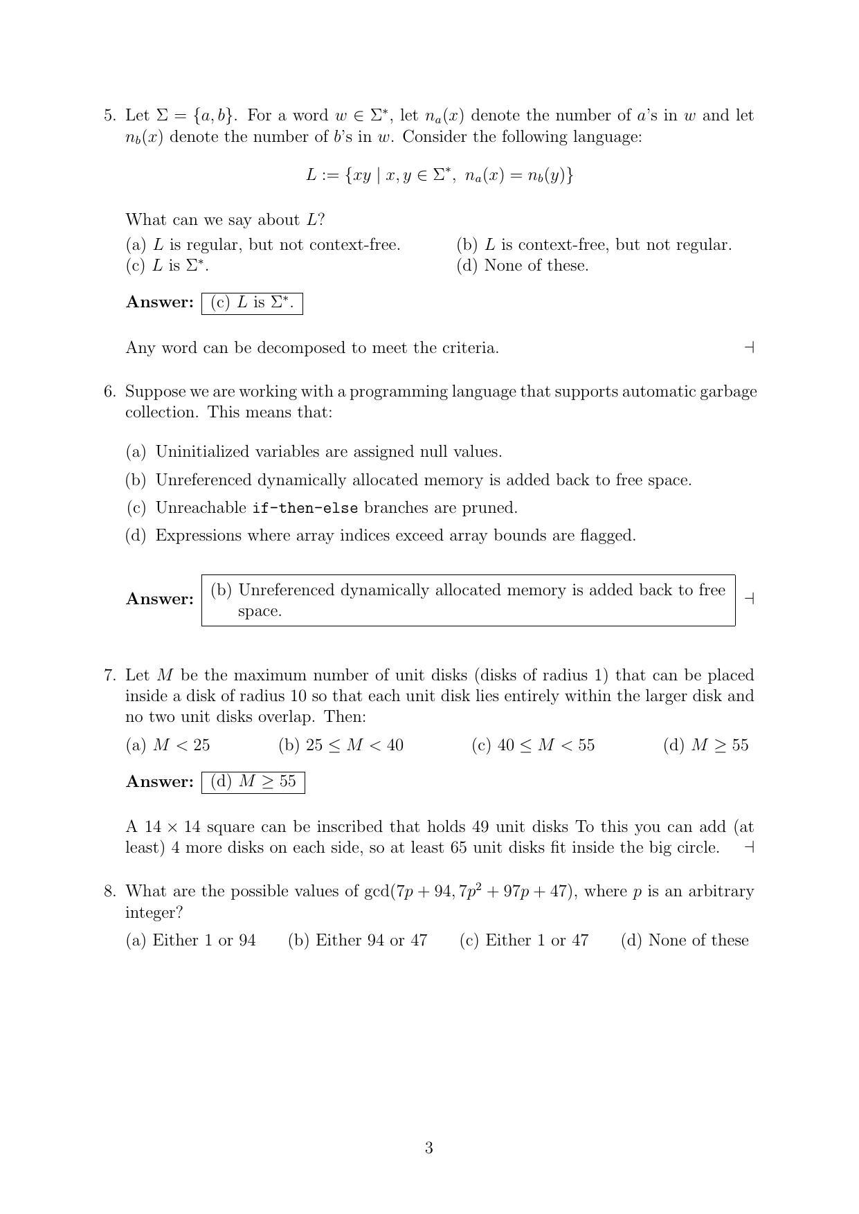 CMI Entrance Exam 2014 Solutions MSc/PhD Computer Science - Page 3
