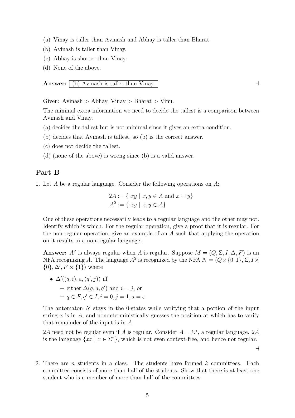 CMI Entrance Exam 2014 Solutions MSc/PhD Computer Science - Page 5