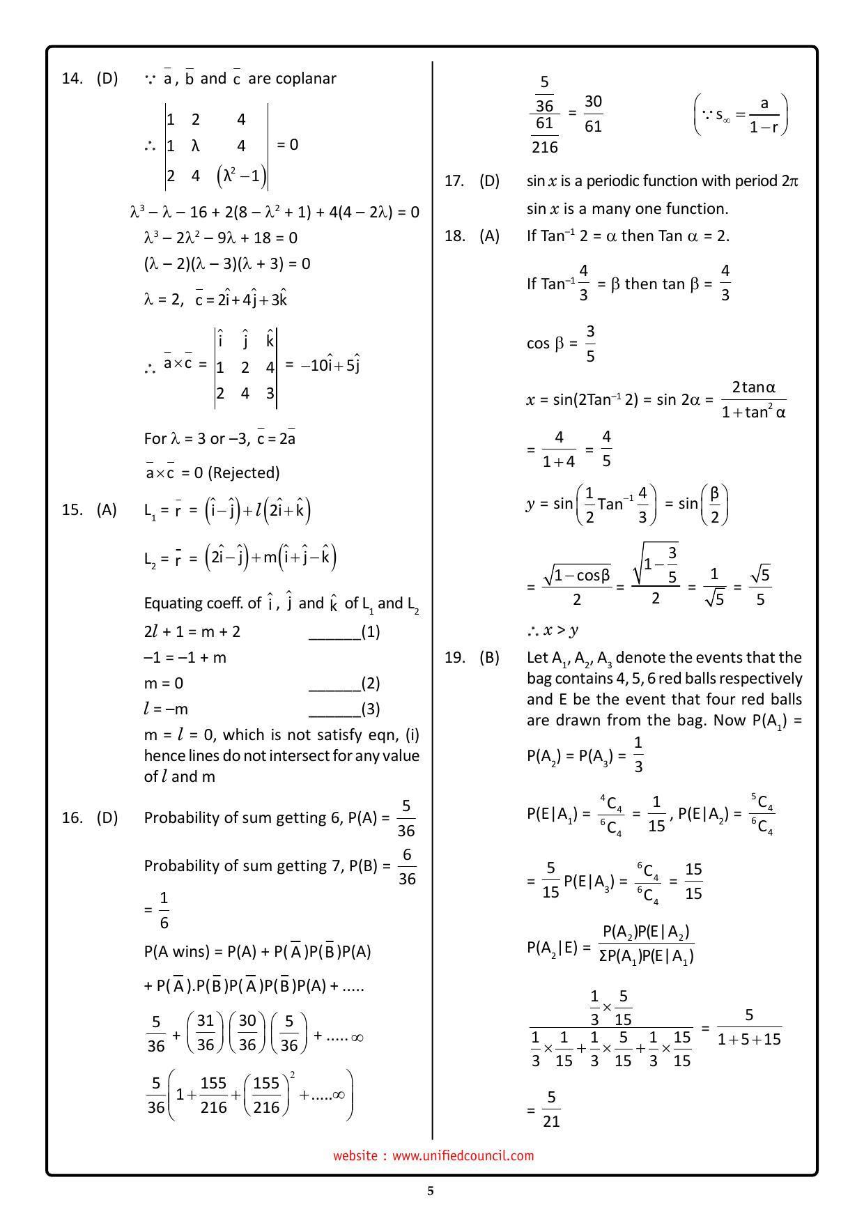 NSTSE 2023 Class 12 PCM Answer Key (Paper Code 484) - Page 5