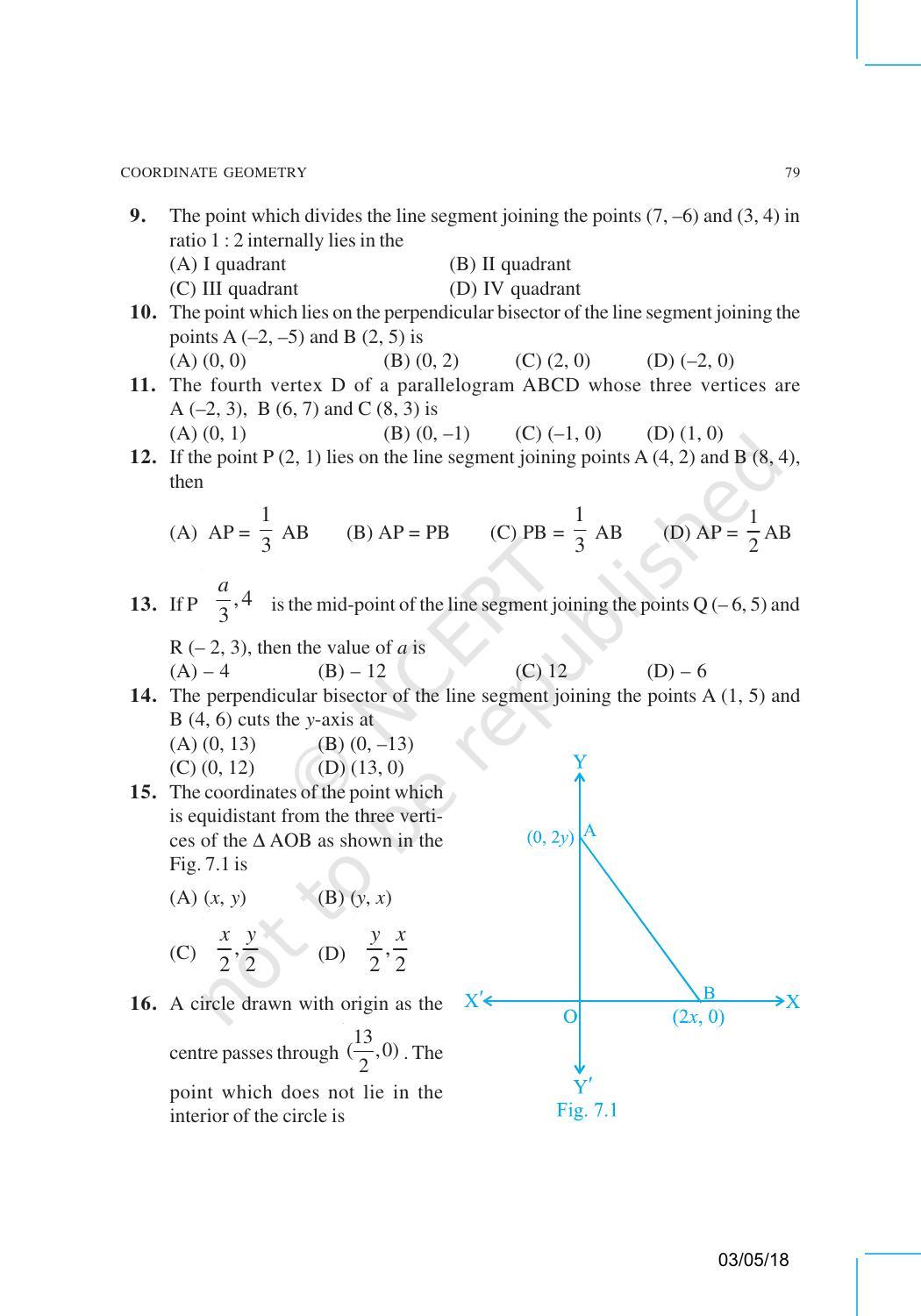 NCERT Exemplar Book for Class 10 Maths: Chapter 7 Coordinate Geometry - Page 3