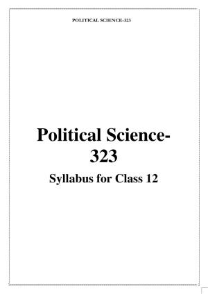 CUET Syllabus for Political Science (English)