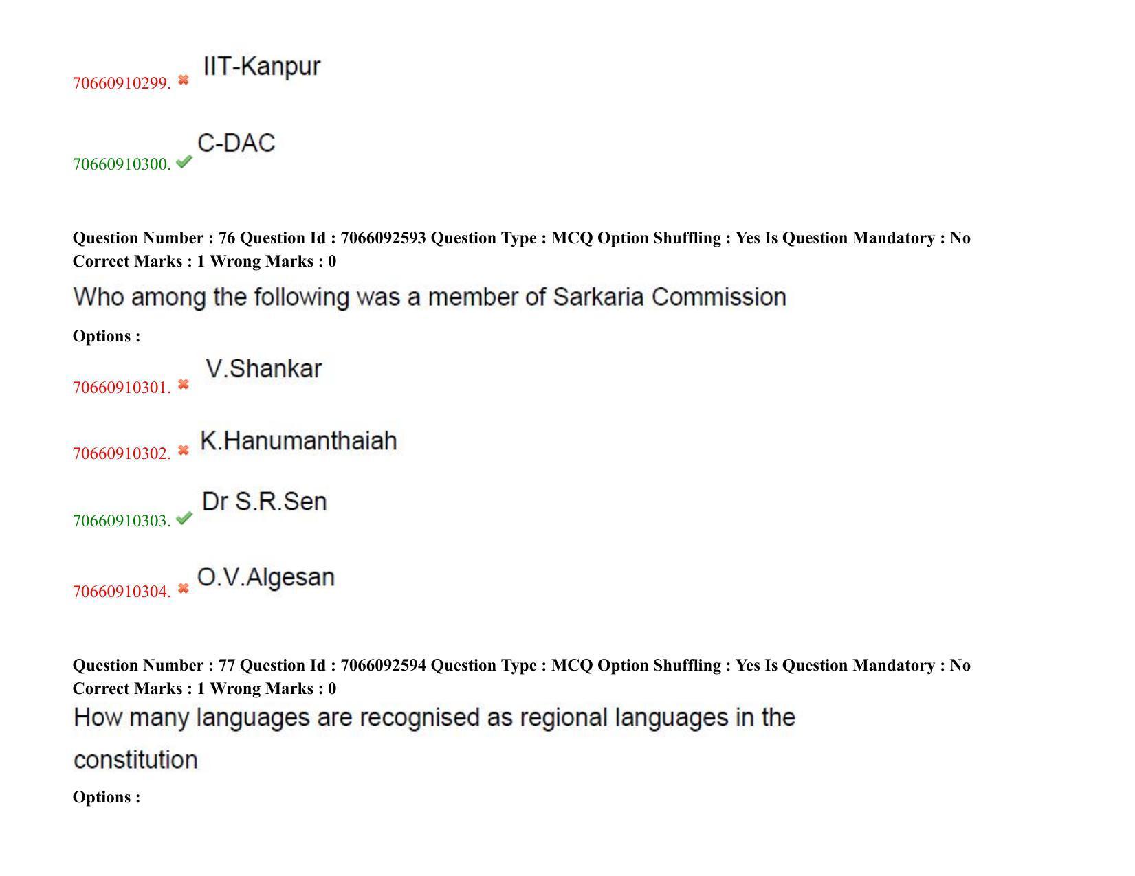 TS CPGET 2020 M.Lib.I.Sc. (2 years) & (B.Lib.I.Sc) 1 year (Shift 2) Question Paper with Answer Key - Page 44