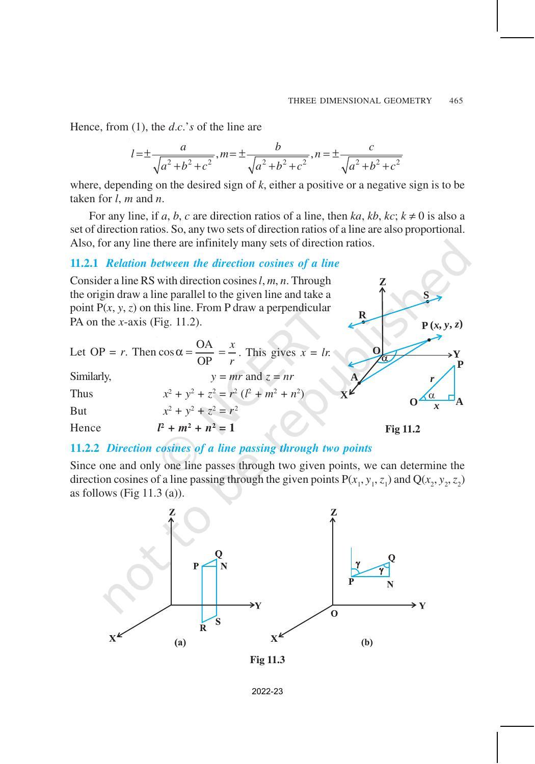 NCERT Book for Class 12 Maths Chapter 11 Three Dimensional Geometry - Page 3