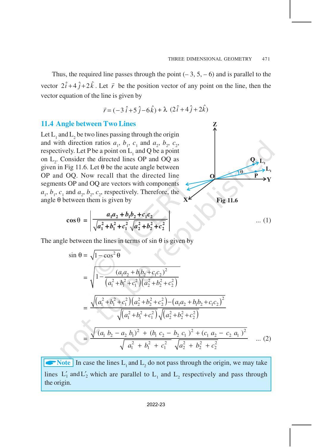 NCERT Book for Class 12 Maths Chapter 11 Three Dimensional Geometry - Page 9