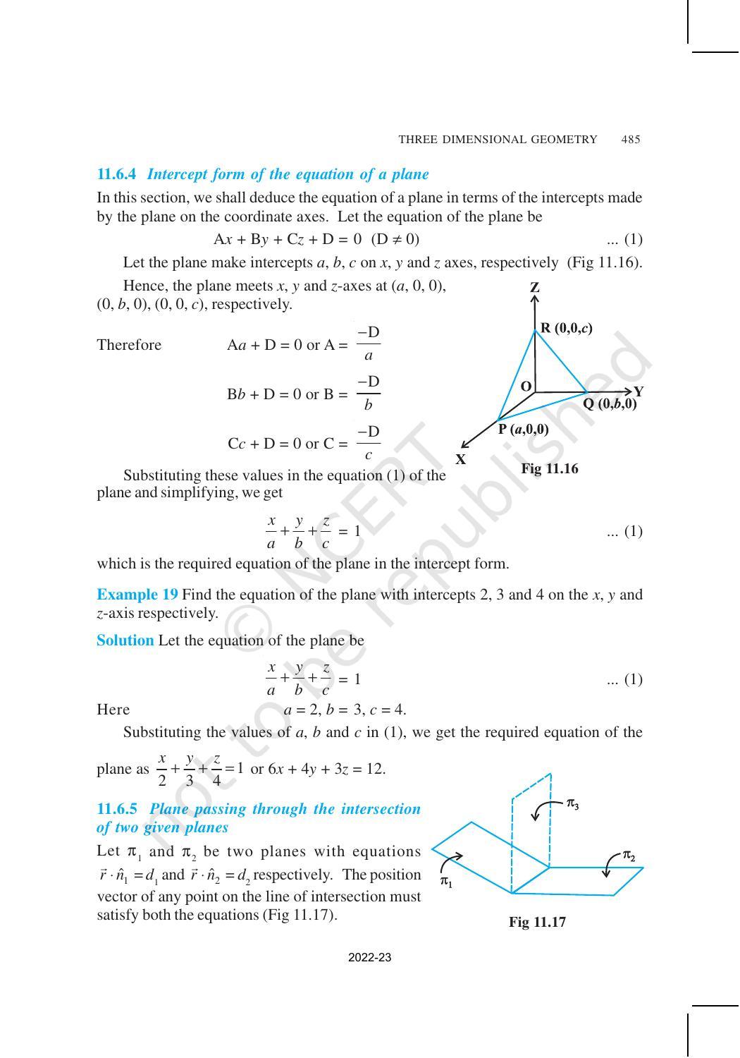 NCERT Book for Class 12 Maths Chapter 11 Three Dimensional Geometry - Page 23