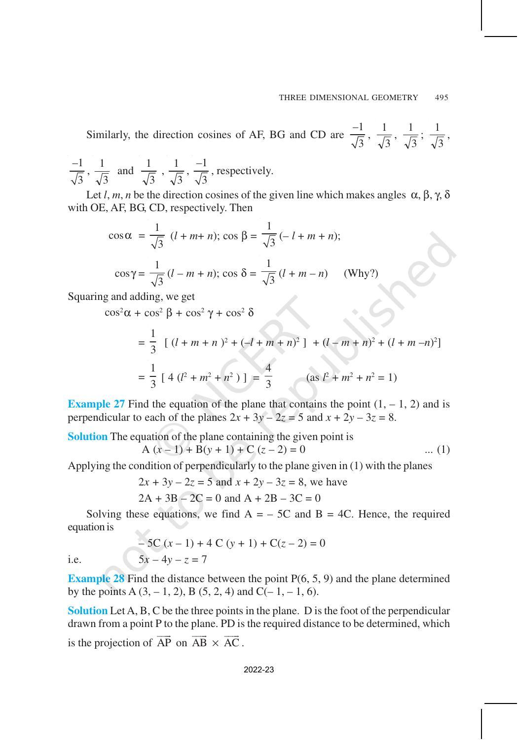 NCERT Book for Class 12 Maths Chapter 11 Three Dimensional Geometry - Page 33