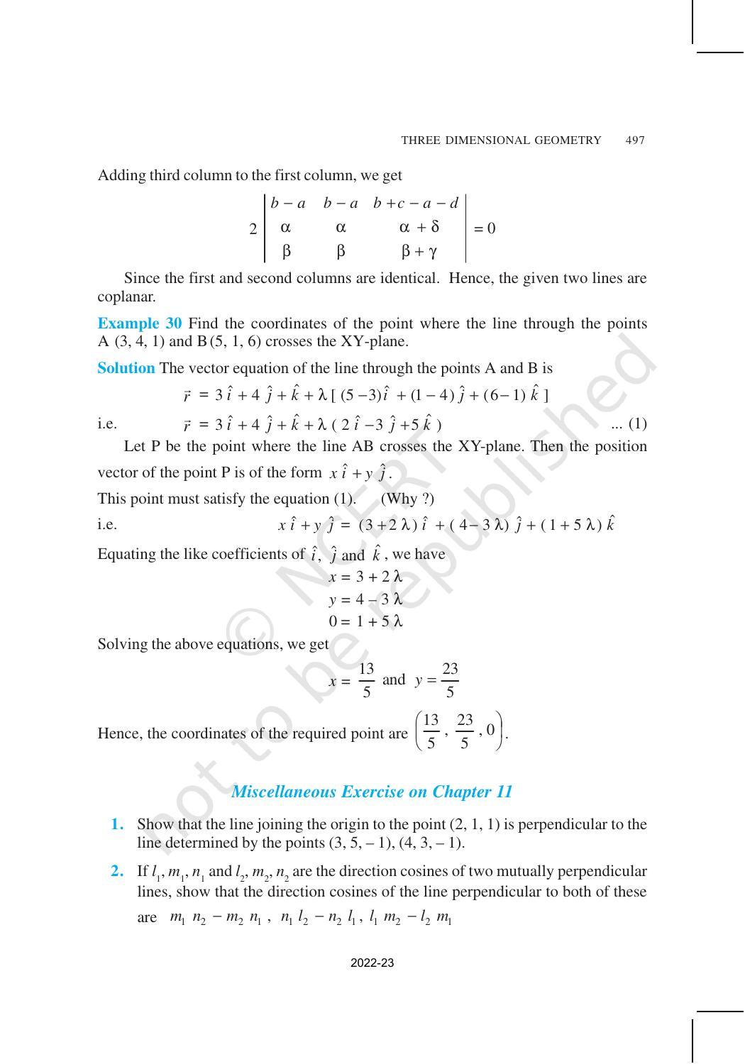NCERT Book for Class 12 Maths Chapter 11 Three Dimensional Geometry - Page 35