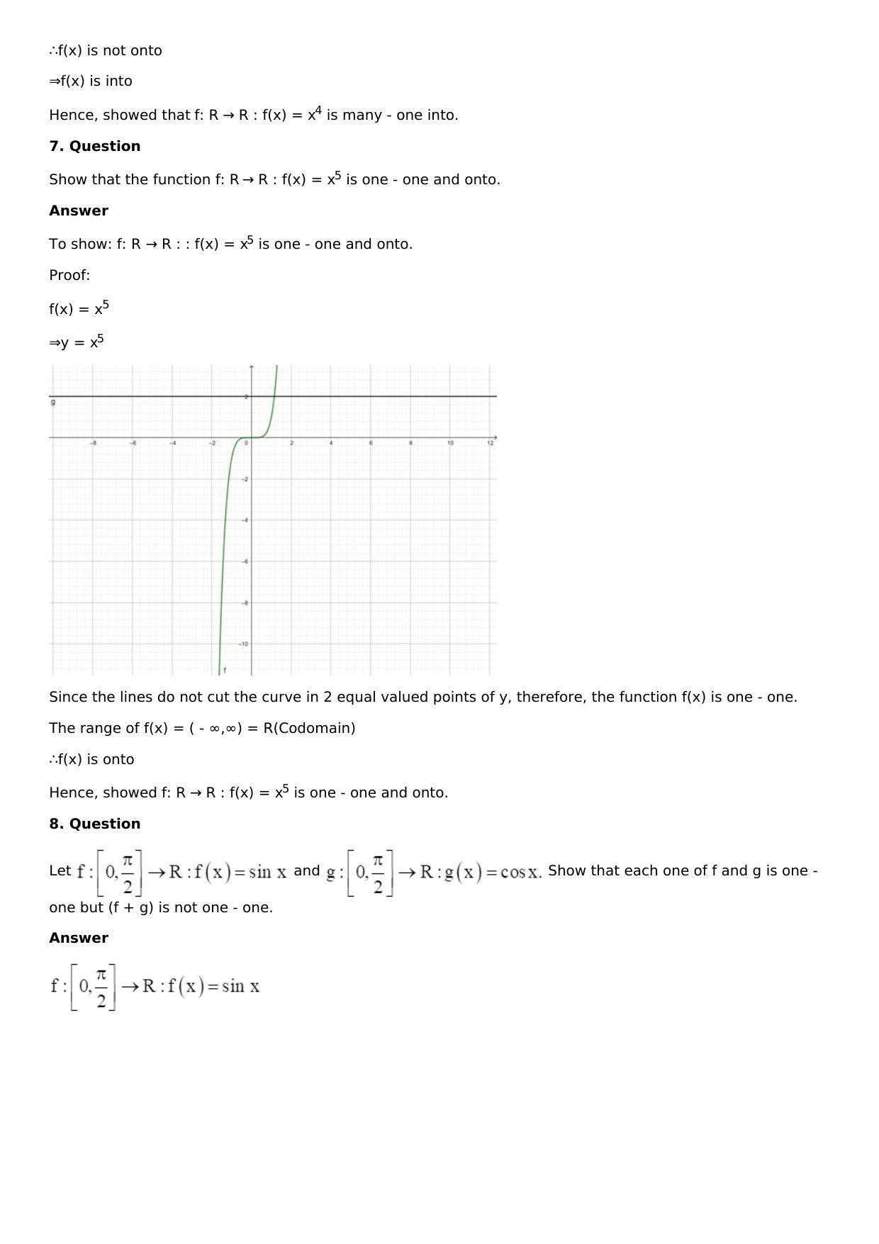 Chapter 2: Functions Solutions: RS Aggarwal Class 12 Solutions  - Page 6
