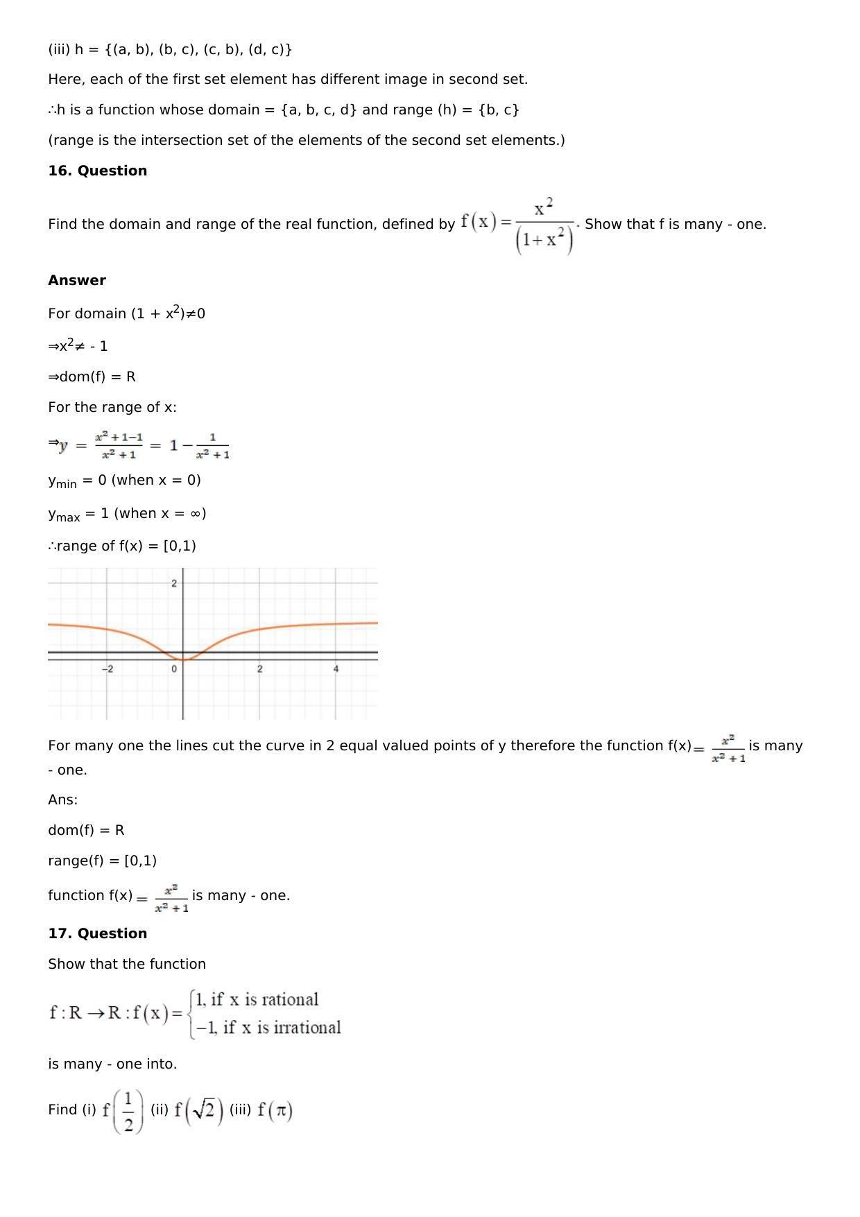 Chapter 2: Functions Solutions: RS Aggarwal Class 12 Solutions  - Page 13