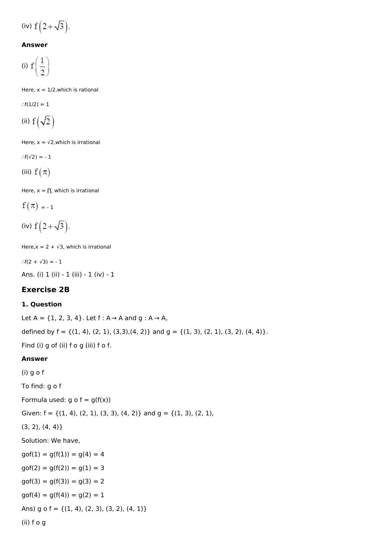 Chapter 2: Functions Solutions: RS Aggarwal Class 12 Solutions  - Page 14