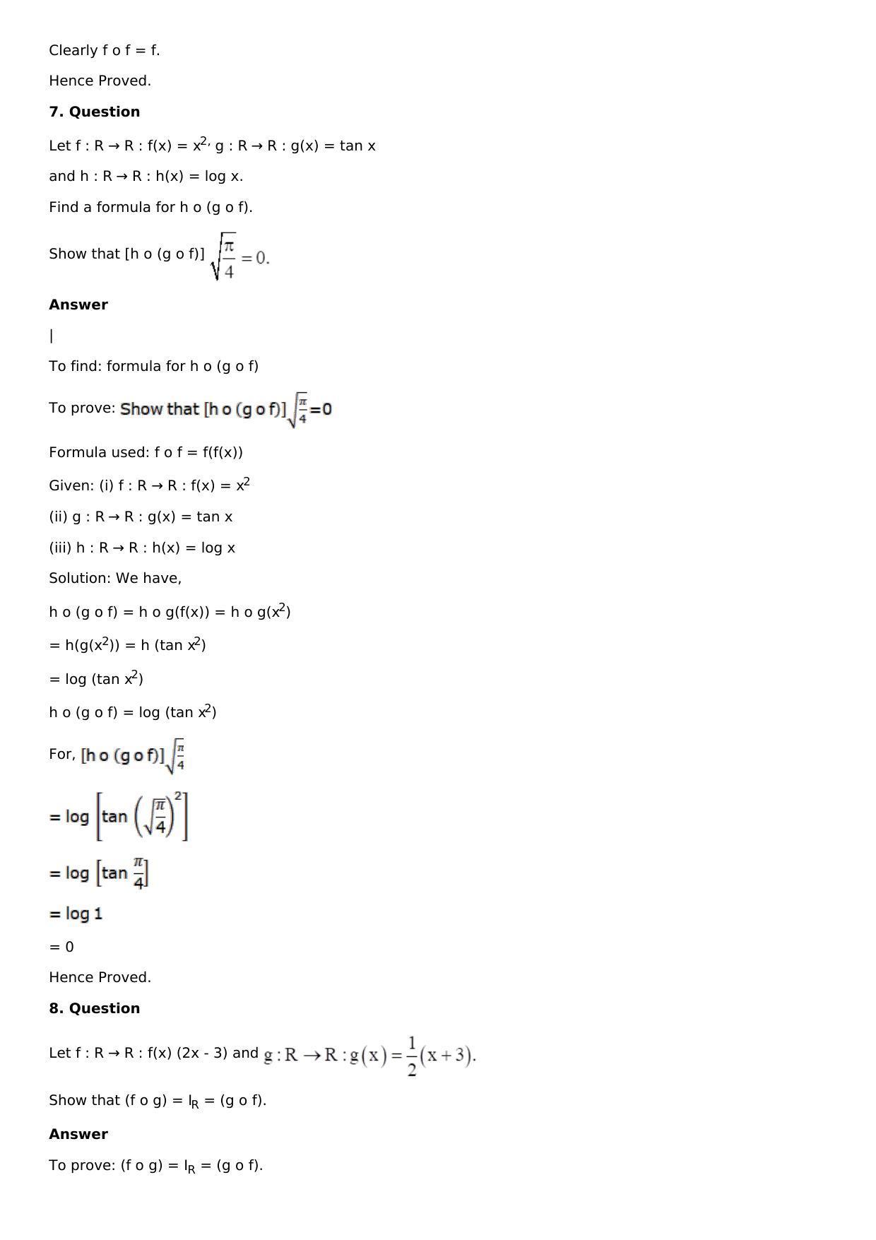 Chapter 2: Functions Solutions: RS Aggarwal Class 12 Solutions  - Page 19