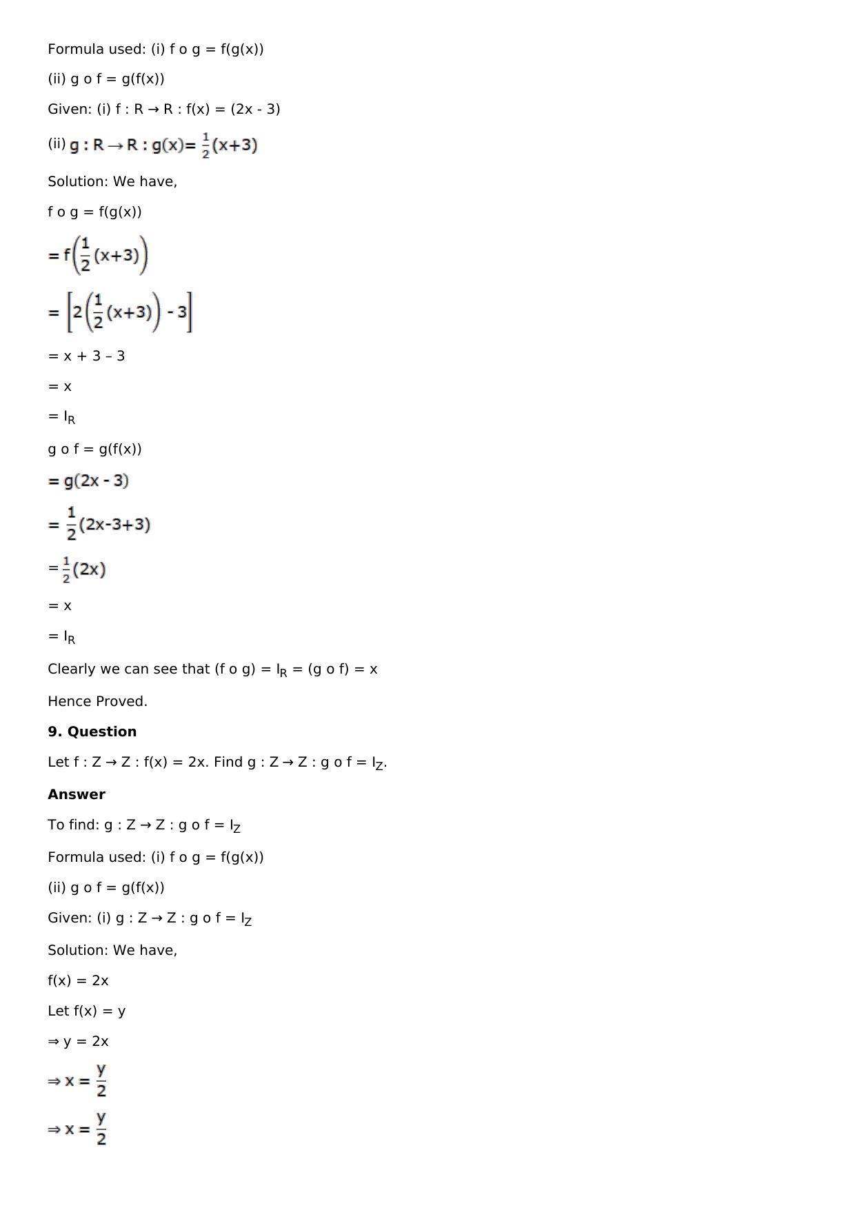 Chapter 2: Functions Solutions: RS Aggarwal Class 12 Solutions  - Page 20