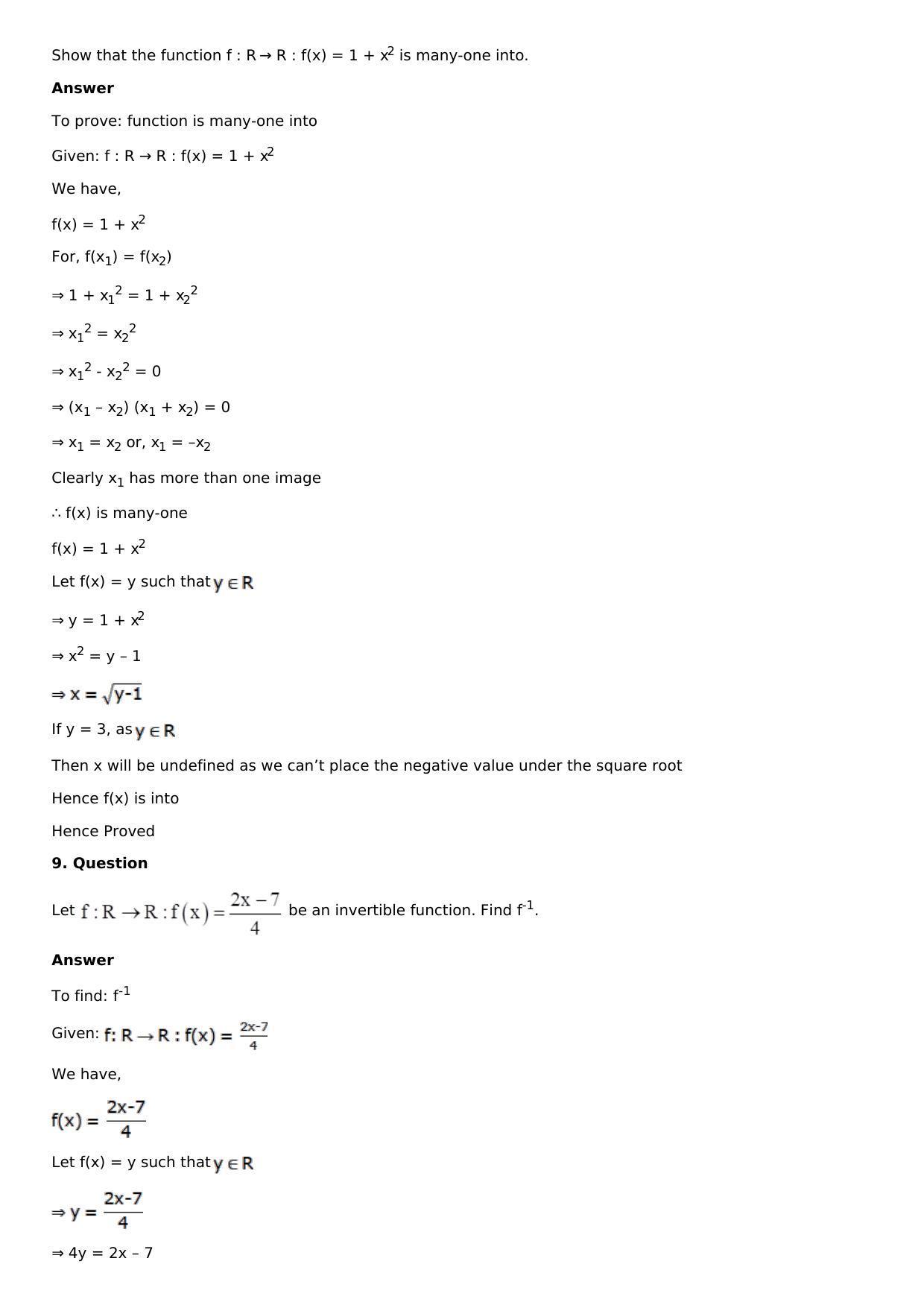 Chapter 2: Functions Solutions: RS Aggarwal Class 12 Solutions  - Page 28