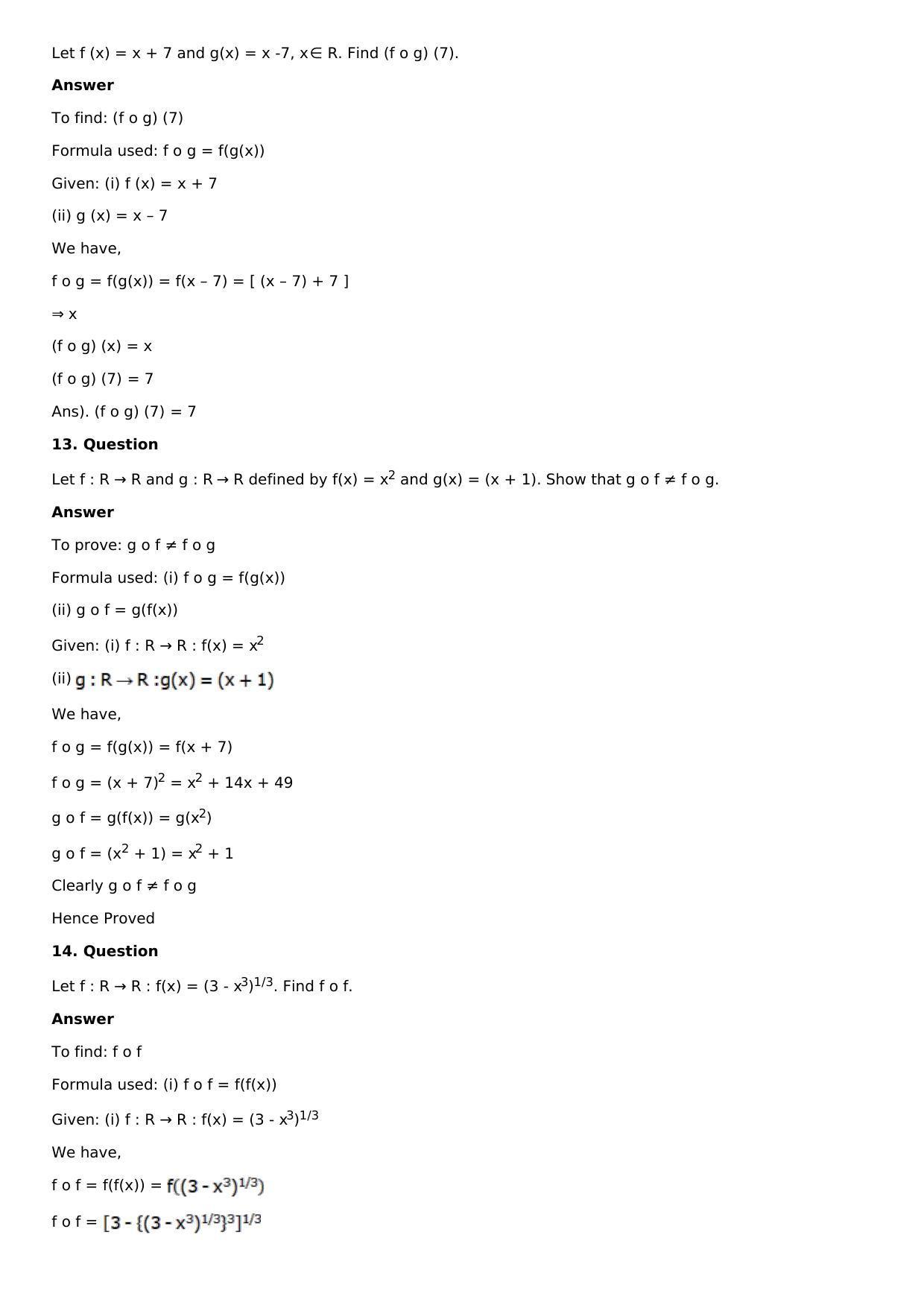Chapter 2: Functions Solutions: RS Aggarwal Class 12 Solutions  - Page 30