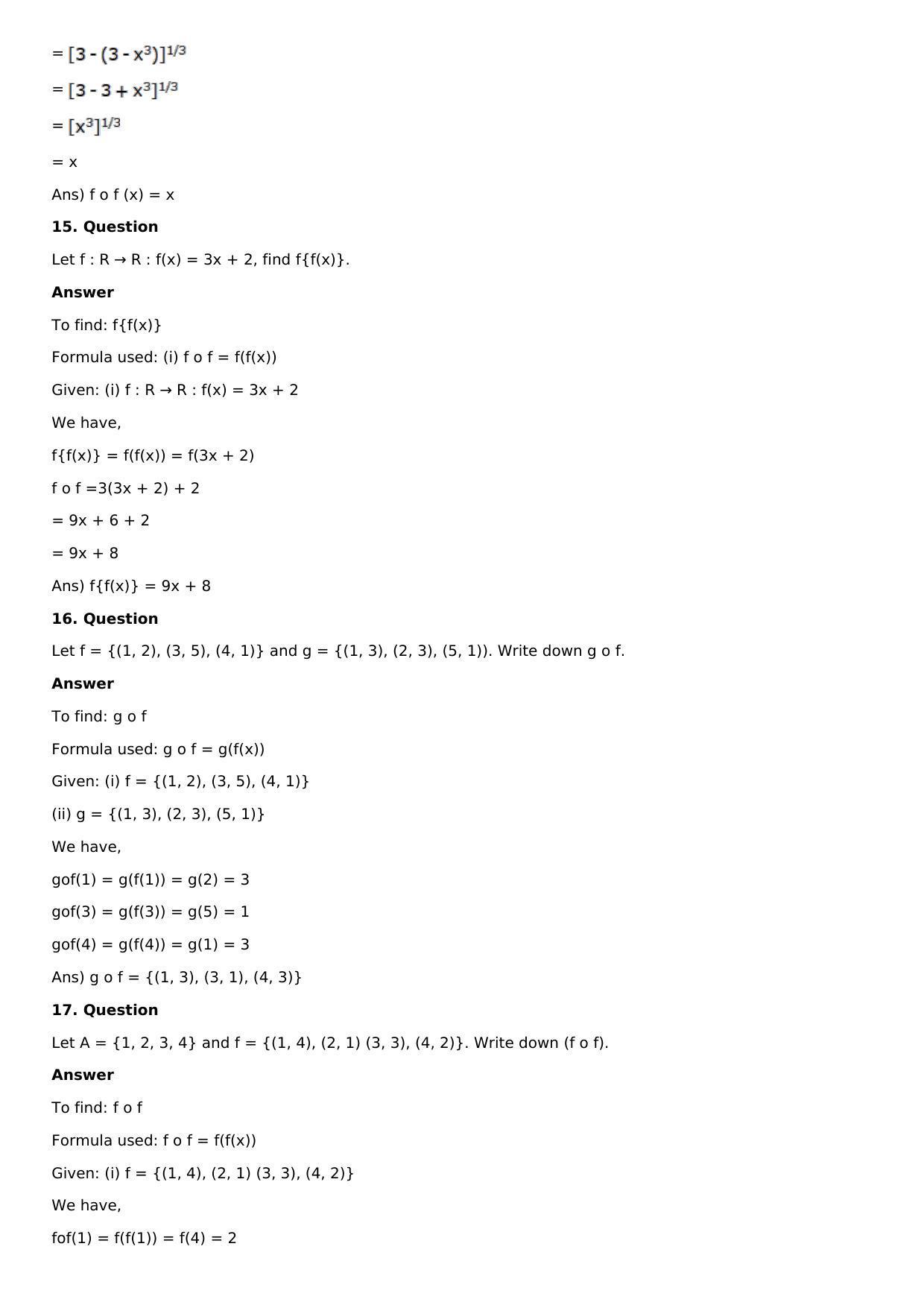Chapter 2: Functions Solutions: RS Aggarwal Class 12 Solutions  - Page 31