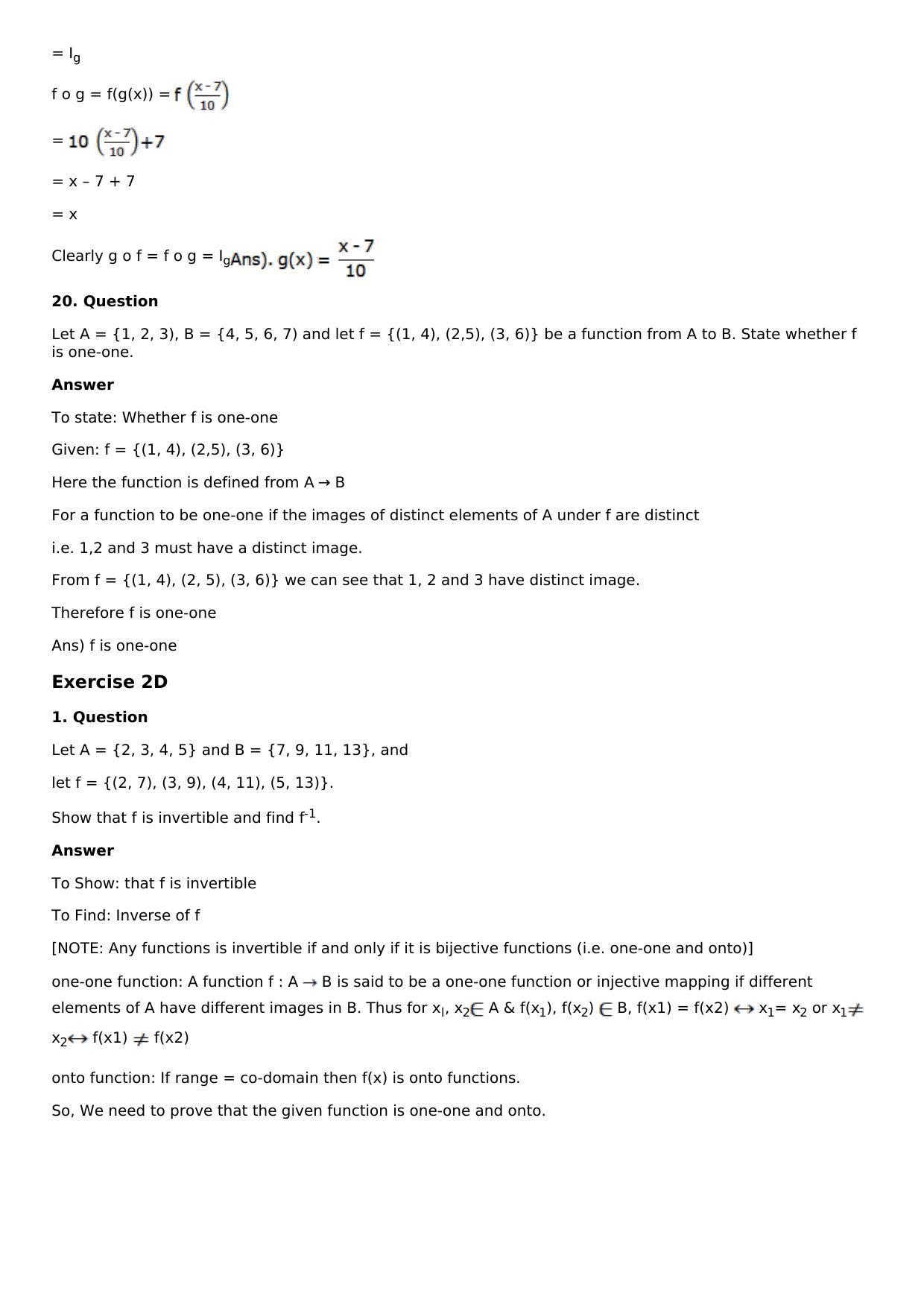 Chapter 2: Functions Solutions: RS Aggarwal Class 12 Solutions  - Page 33