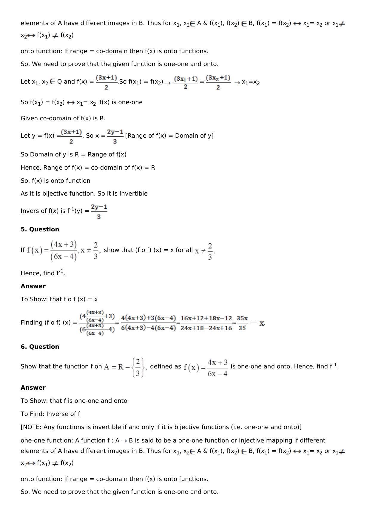 Chapter 2: Functions Solutions: RS Aggarwal Class 12 Solutions  - Page 36