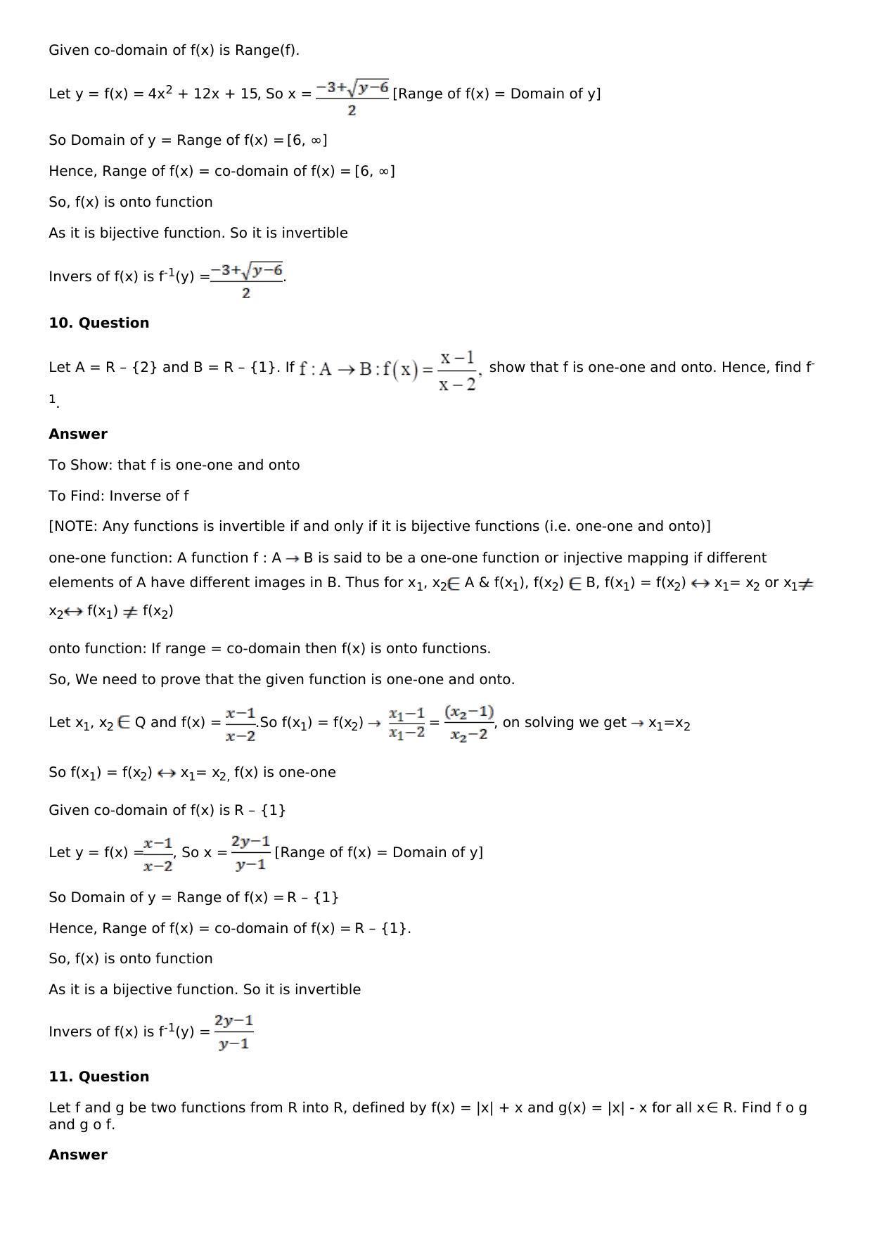 Chapter 2: Functions Solutions: RS Aggarwal Class 12 Solutions  - Page 39