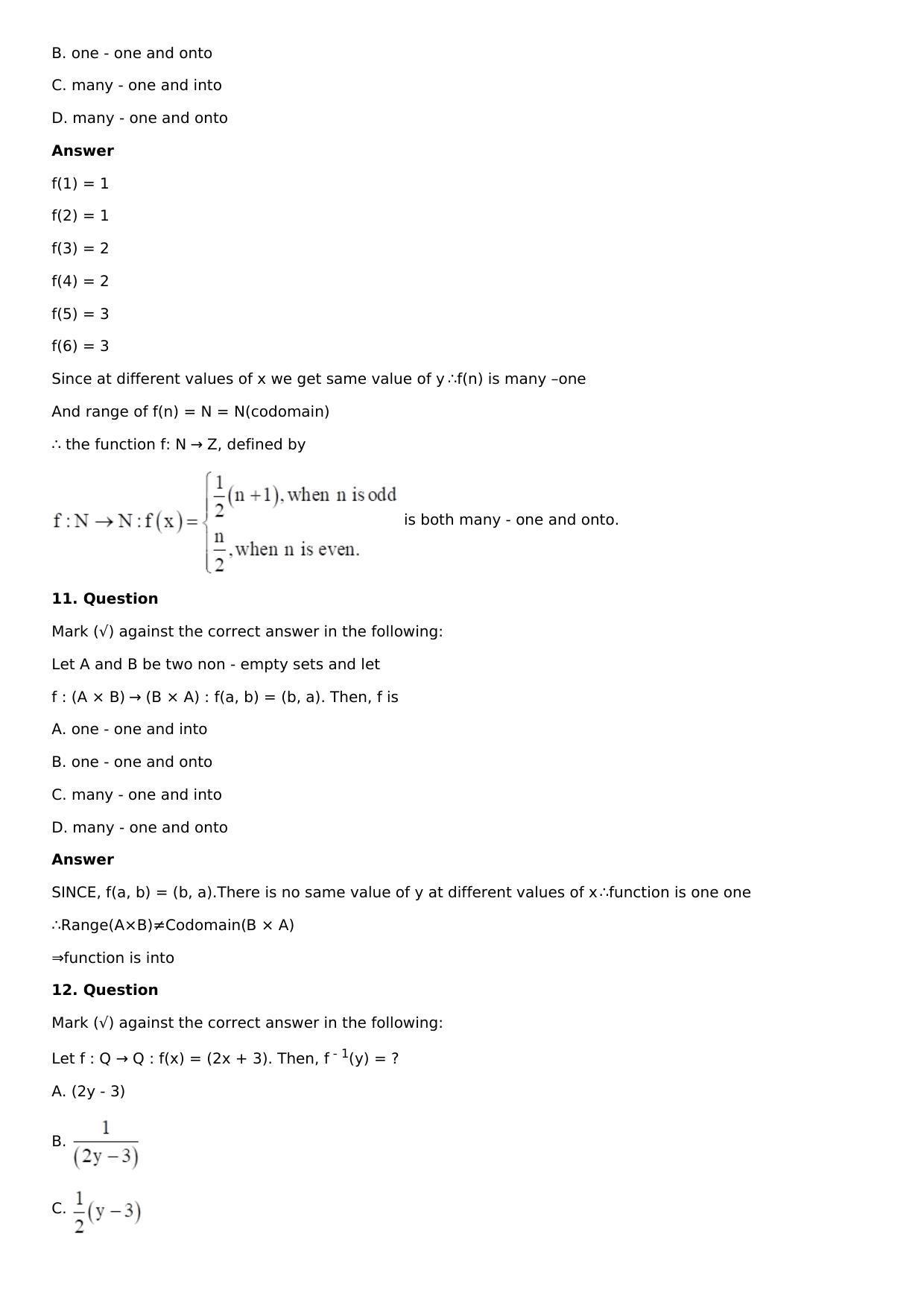 Chapter 2: Functions Solutions: RS Aggarwal Class 12 Solutions  - Page 46
