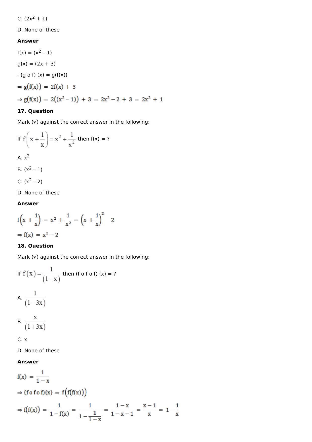 Chapter 2: Functions Solutions: RS Aggarwal Class 12 Solutions  - Page 49